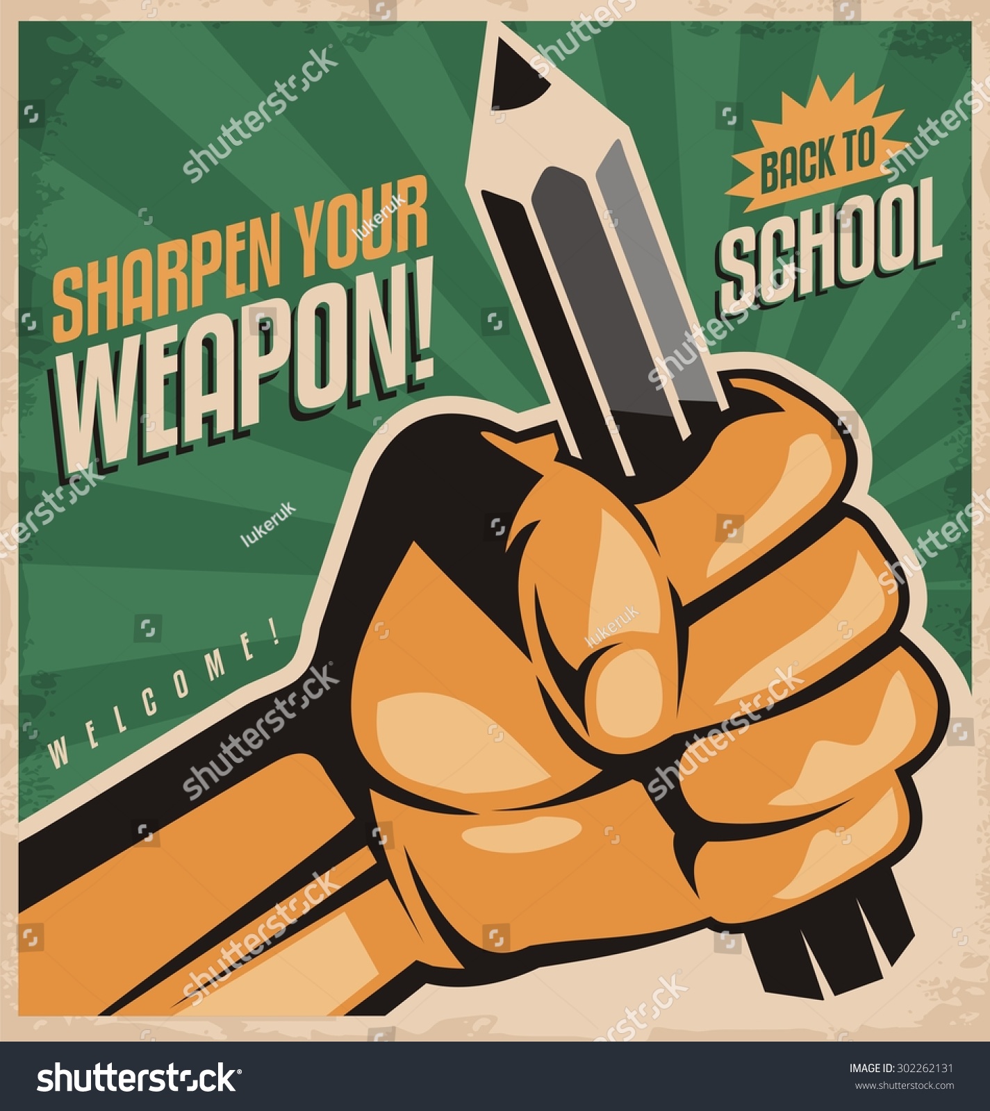 Sharpen Your Weapon Back School Creative Stock Vector Royalty Free