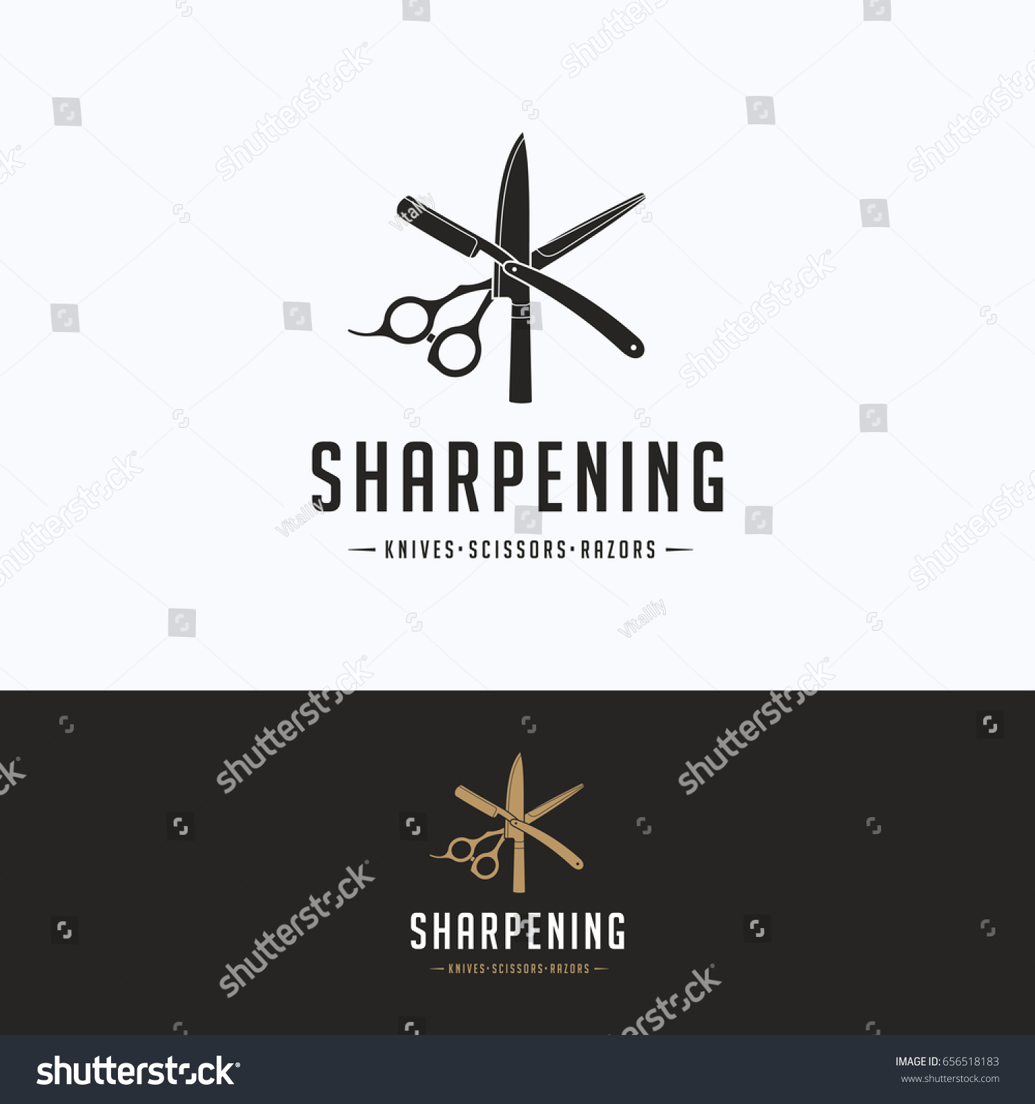 Sharpening Service Logo Scissors Sharpening Beige Stock Vector (Royalty ...