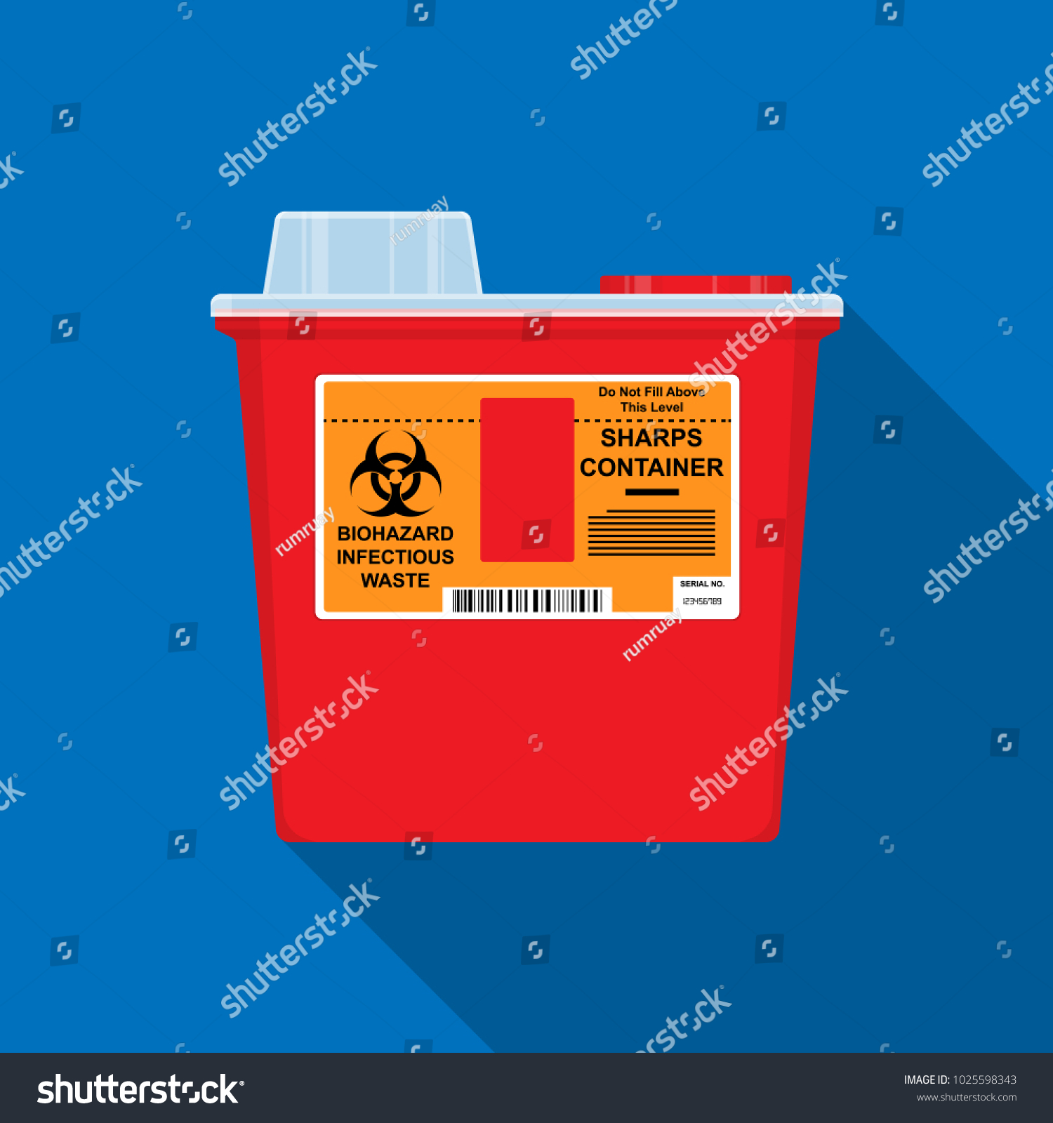 Sharps Container Hiv Trash Toxic Risk Stock Vector Royalty Free 1025598343