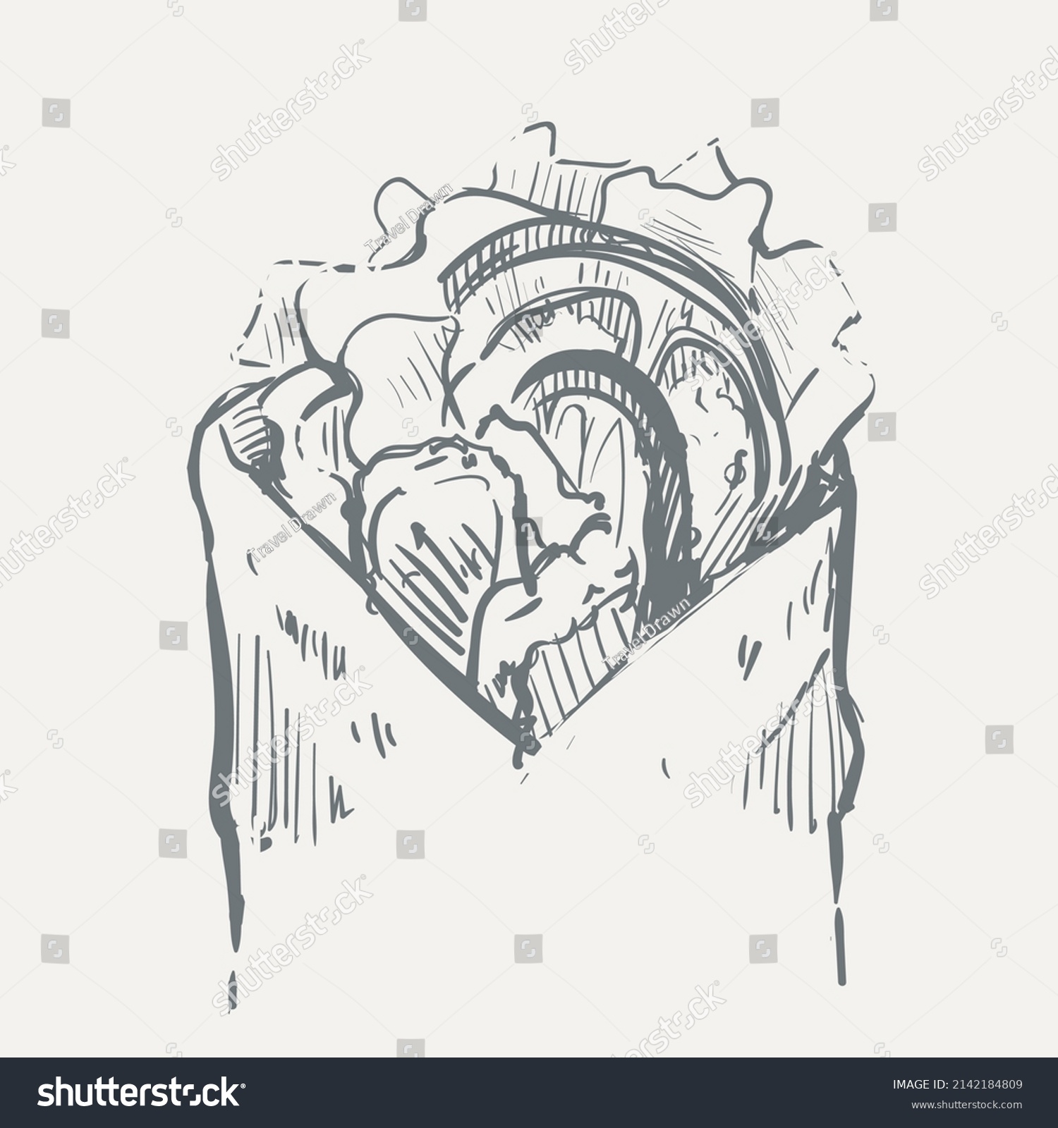 Shawarma Sketch Hand Drawn Vector Illustration Stock Vector (Royalty ...