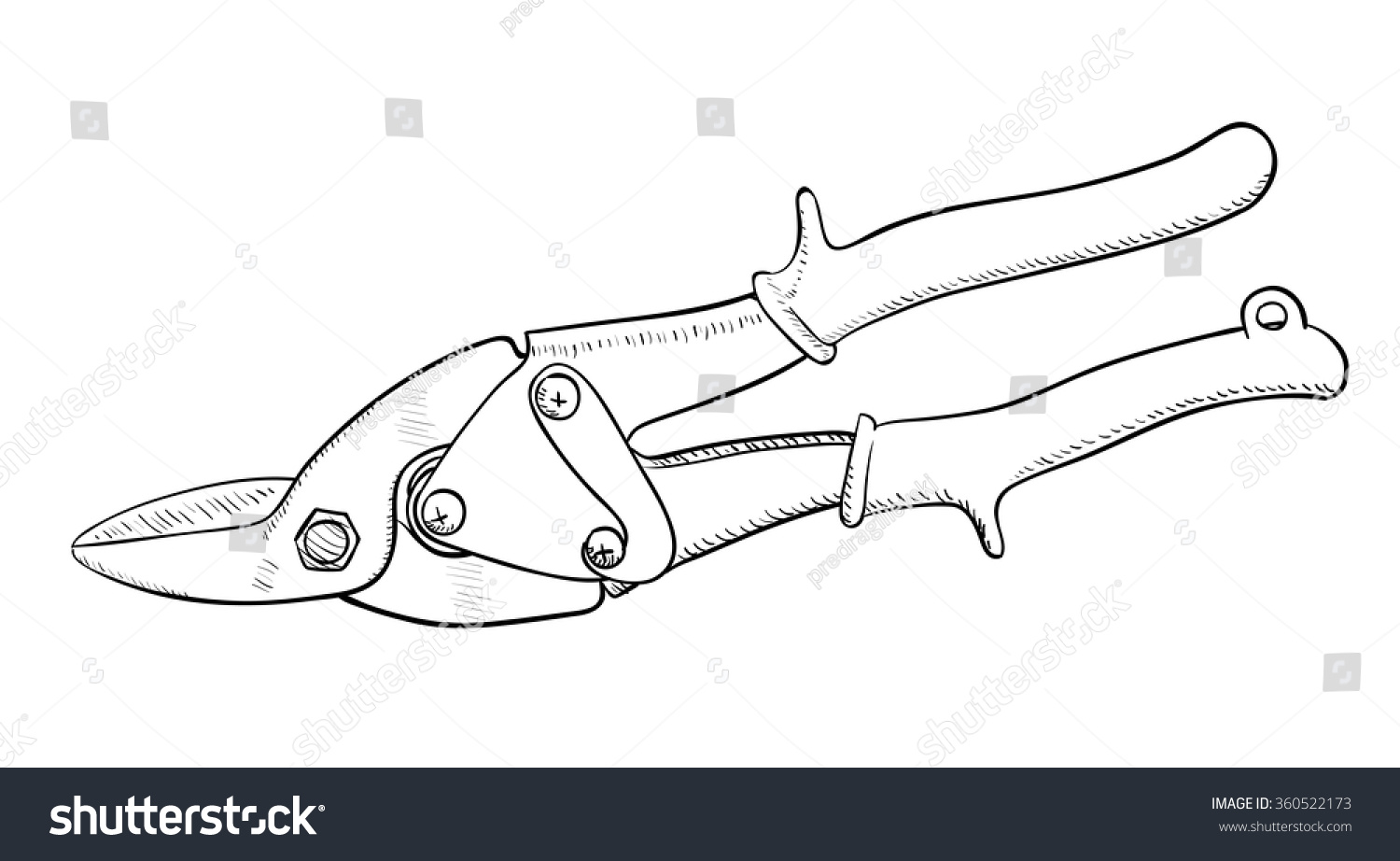 Shears Cutting Sheet Metal Stock Vector (Royalty Free) 360522173