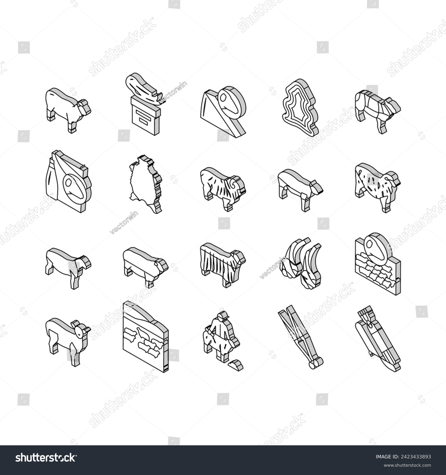 SVG of Sheep Breeding Farm Business isometric icons set. Sheep Breeding And Food Producing From Farmland Animal, Lamb Meat And Milk Line. Lanolin Wool Wax And Electric Devices Color . svg
