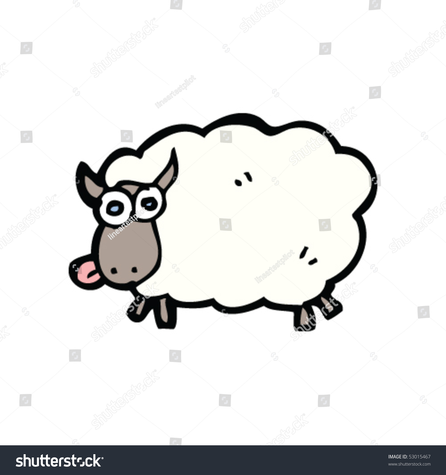 Sheep Cartoon Stock Vector Illustration 53015467 : Shutterstock