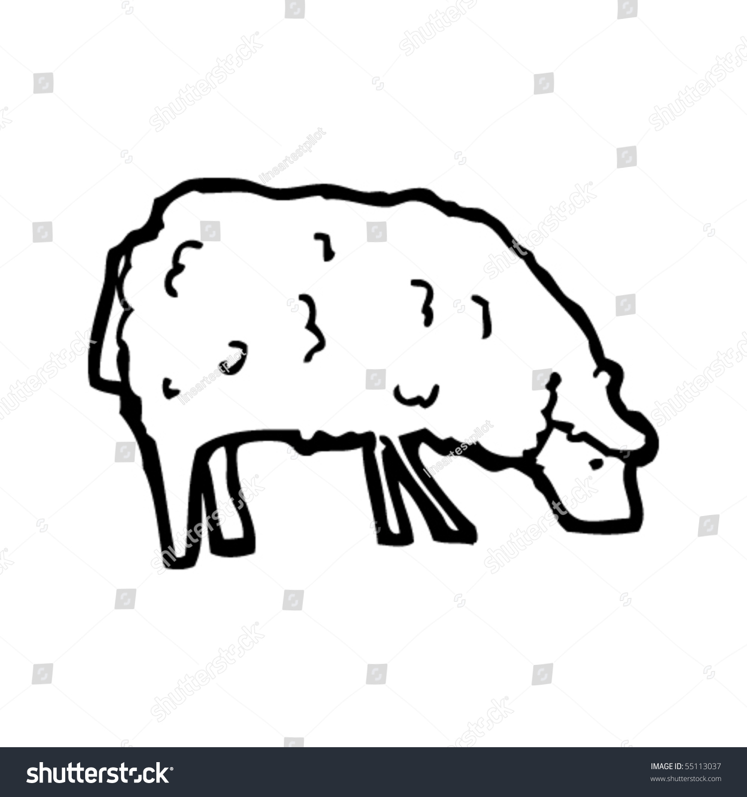 Sheep Drawing Stock Vector 55113037 - Shutterstock