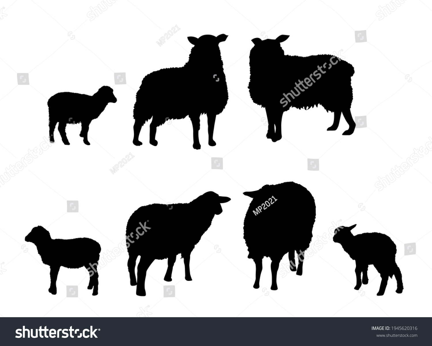 Sheep Silhouette Vector Illustration Isolated On Stock Vector (Royalty ...