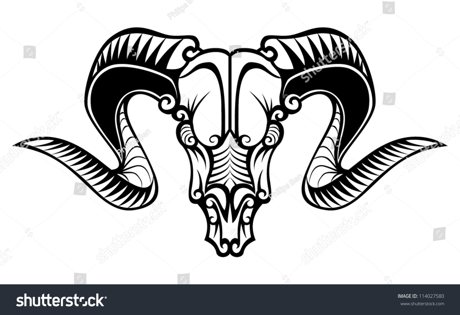 Sheep Tribal Tattoo Stock Vector 114027580 - Shutterstock