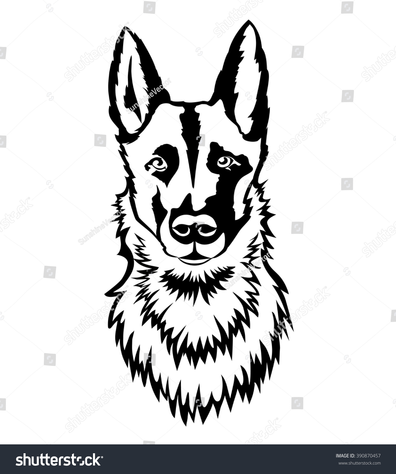 SVG of Shepherd Dog Portrait svg