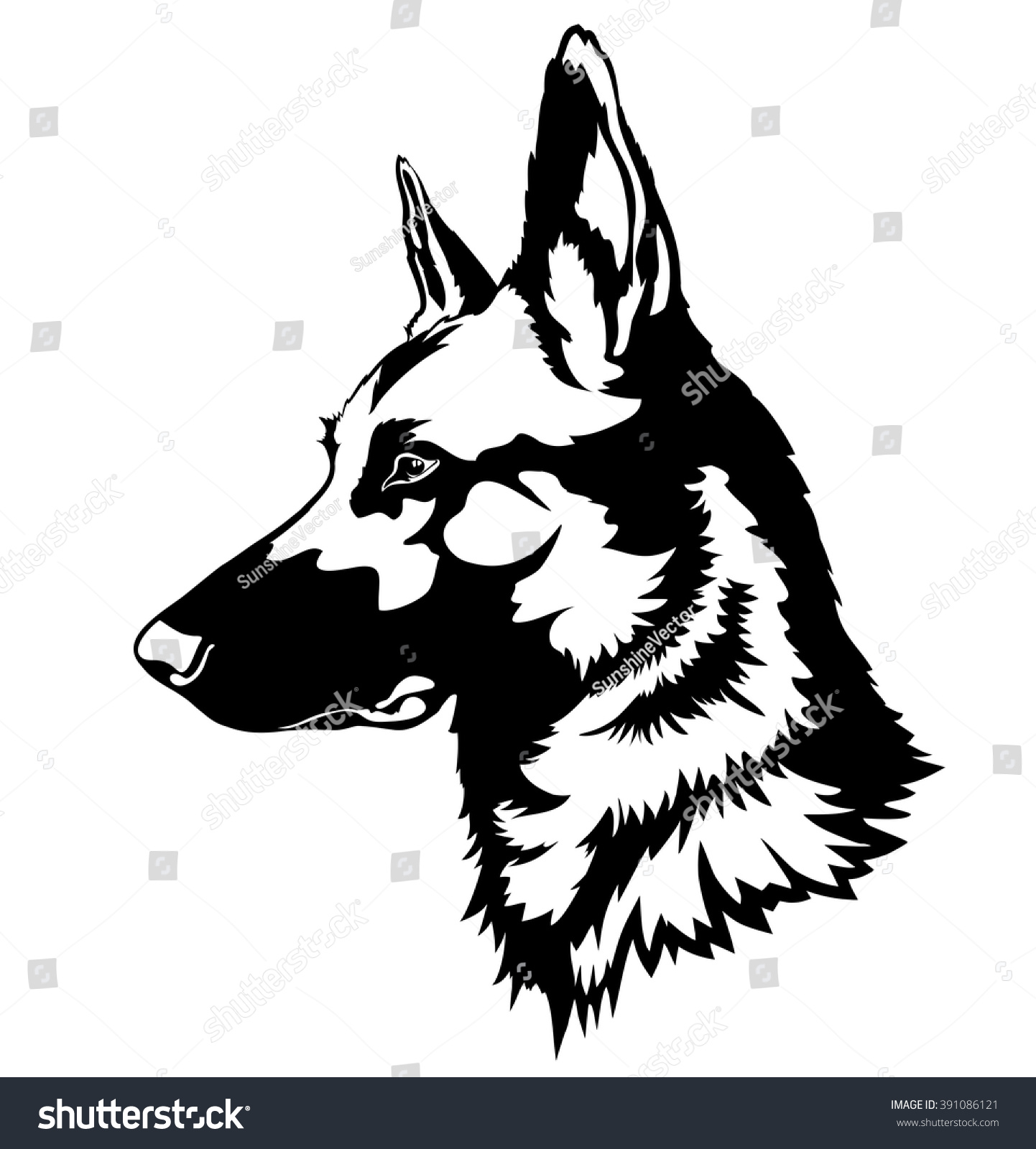 SVG of Shepherd Dog Portrait svg