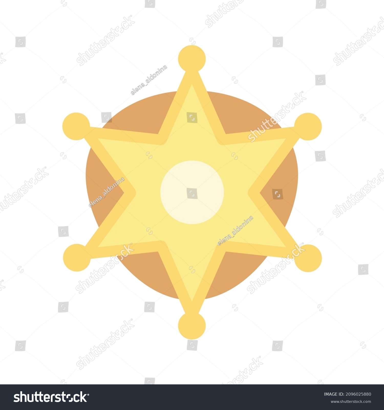 SVG of Sheriff badge flat icon. Clipart cartoon illustration. Vector sign for mobile app and web sites.  svg
