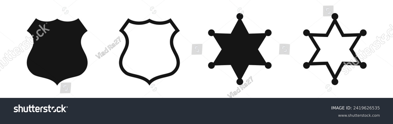 SVG of Sheriff badges. Sheriff icon set. Policeman and sheriff badge icon
 svg