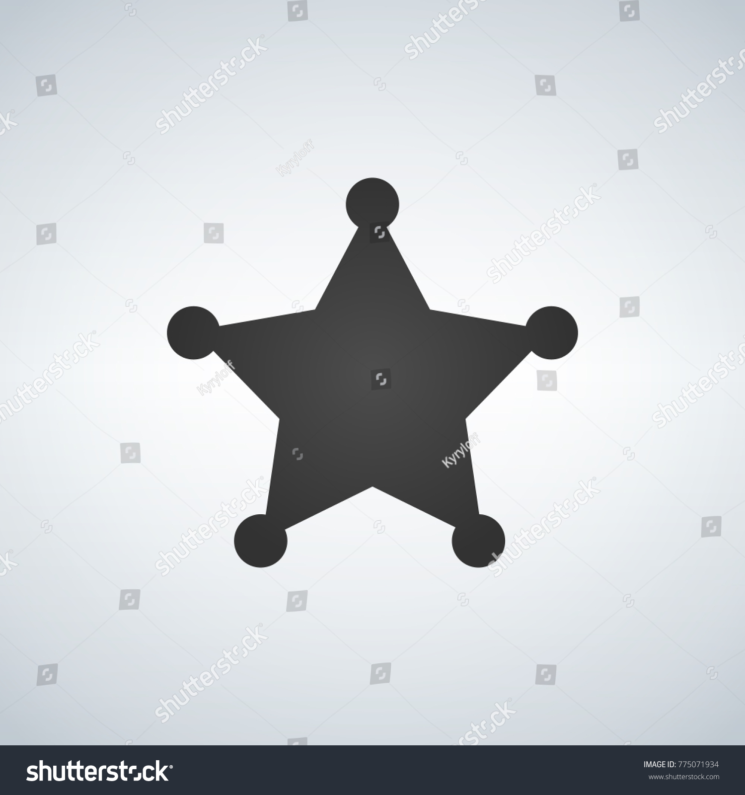 SVG of Sheriff blank star black symbol. Simple silhouette. Template. Vector illustration isolated on white background. svg