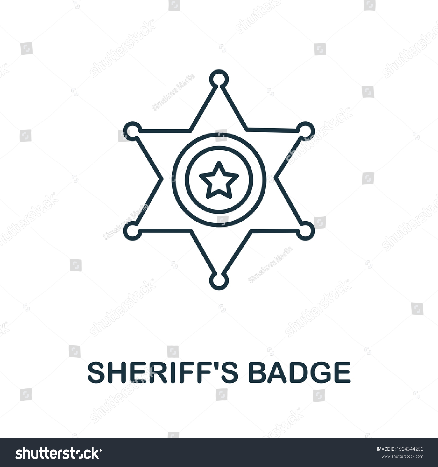 SVG of Sheriff'S Badge icon. Simple element from police collection. Creative Sheriff'S Badge icon for web design, templates, infographics and more svg
