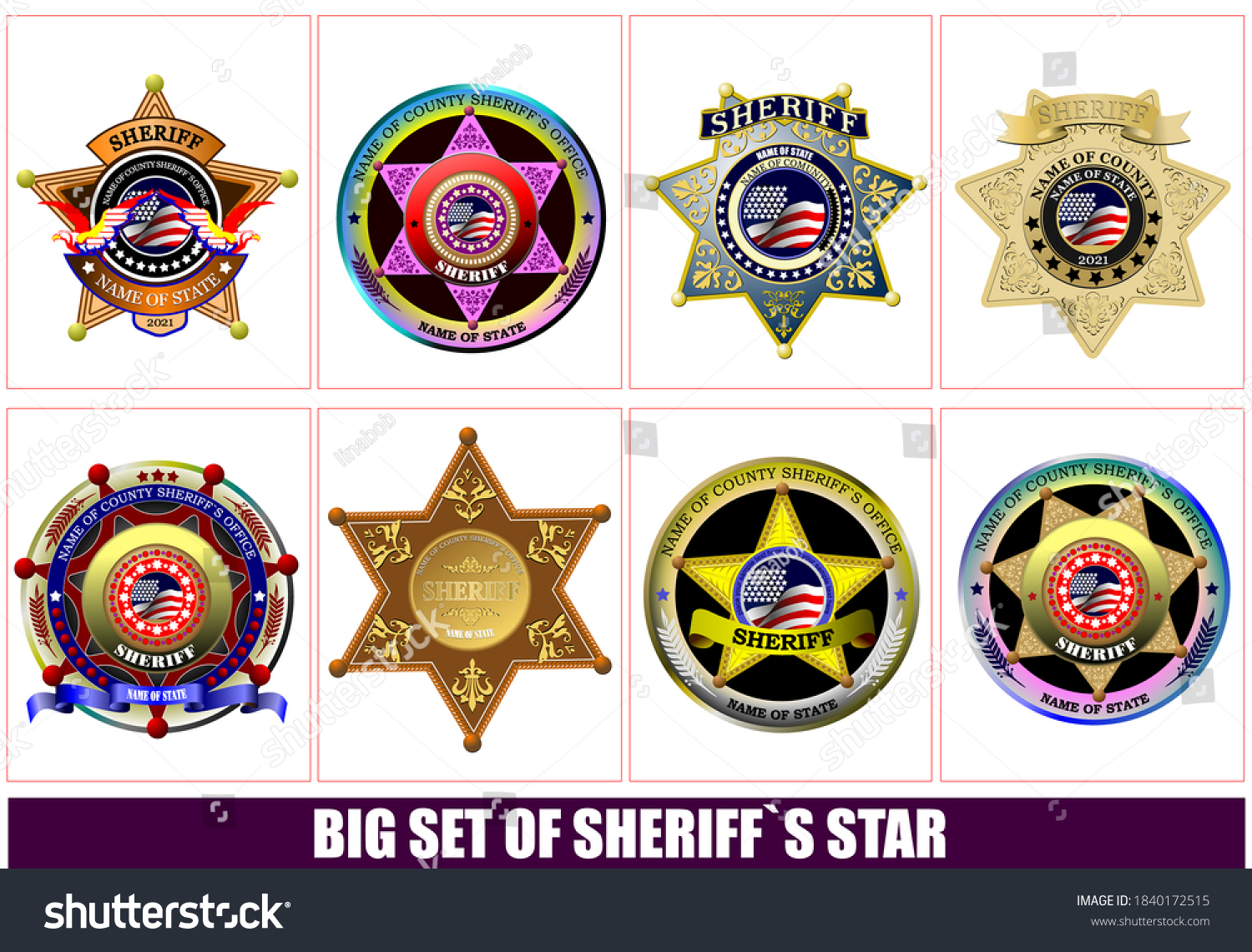 Sheriffs Badge On White Background 3d Stock Vector (royalty Free 