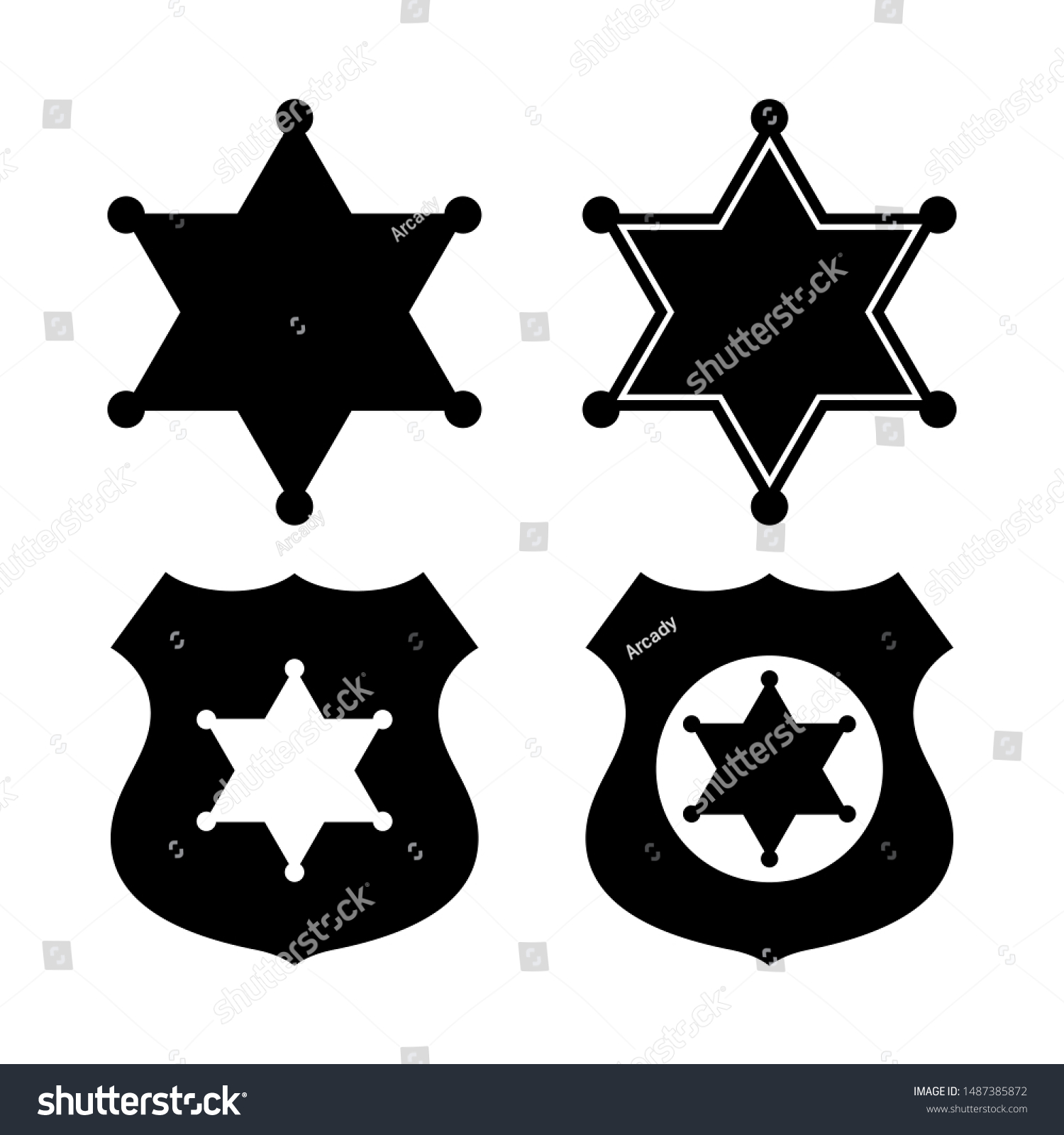 SVG of Sheriff star emblems set on white background svg