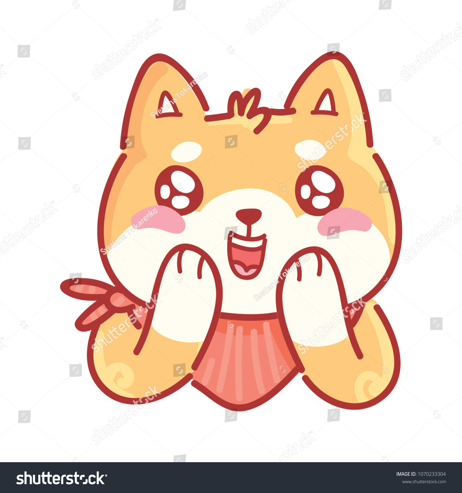 Shiba Inu Character Cute Adorable Admire Stock Vector (Royalty Free ...