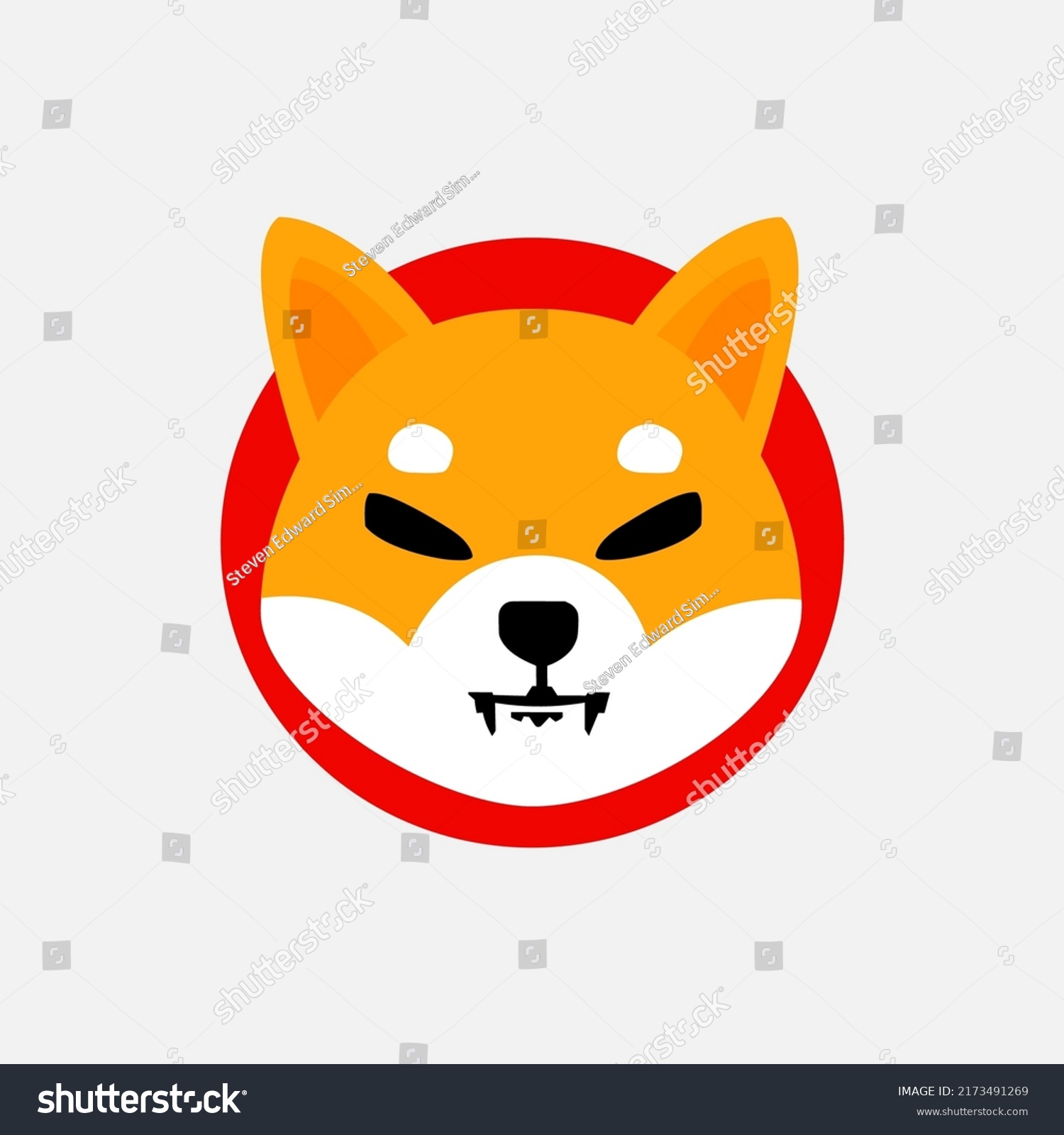 Shiba Inu Crytocurrency Logo Editable Shiba Stock Vector (Royalty Free