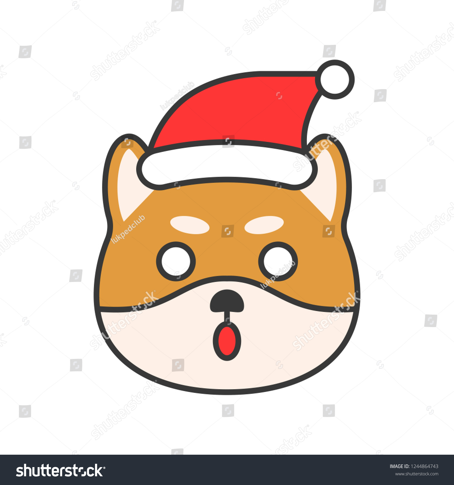 Shiba Inu Emoticon Filled Outline Design Stock Vector (Royalty Free ...