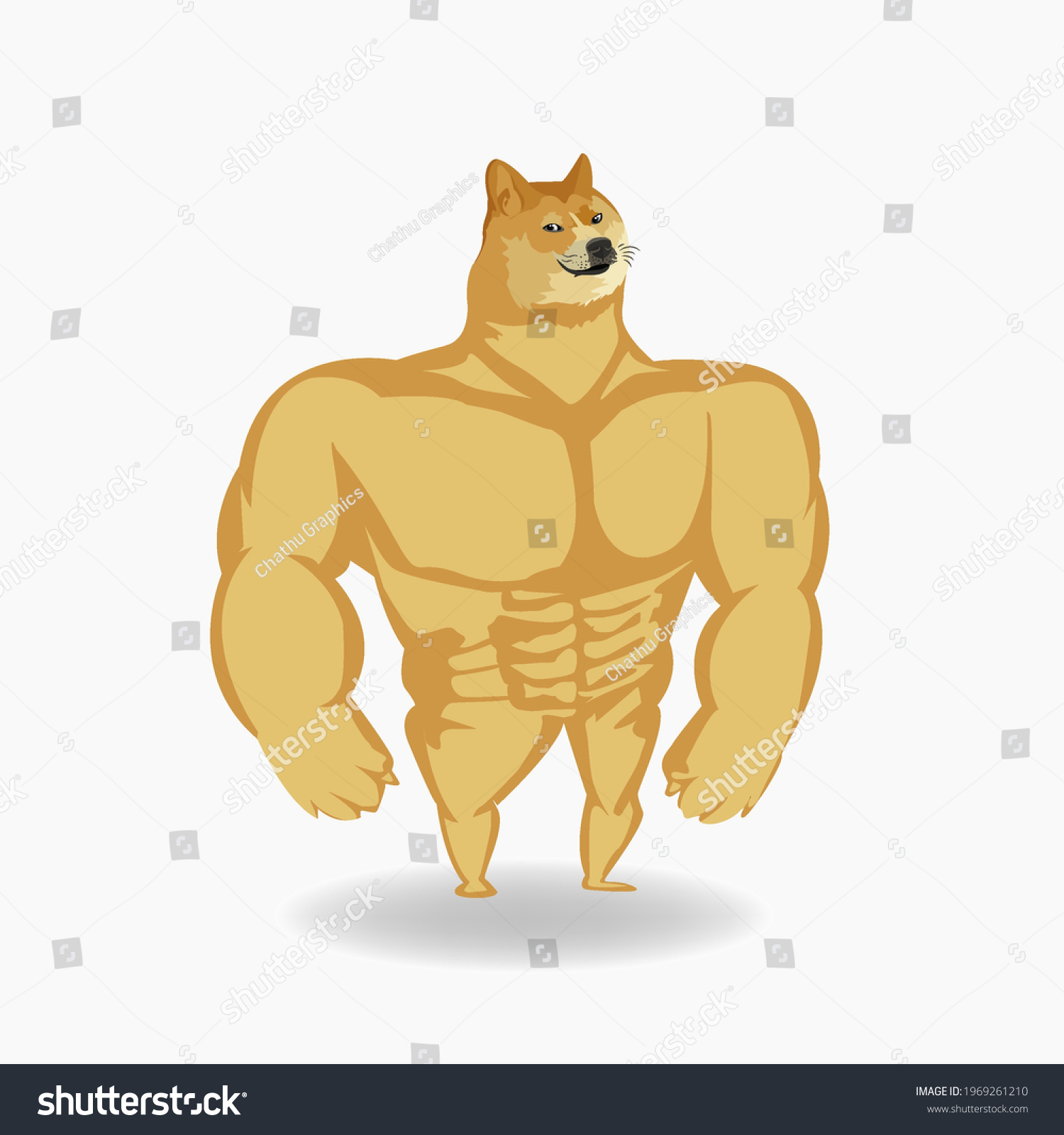 SVG of Shiba Inu meme dog, original vector illustration, Facebook meme dog cartoon svg