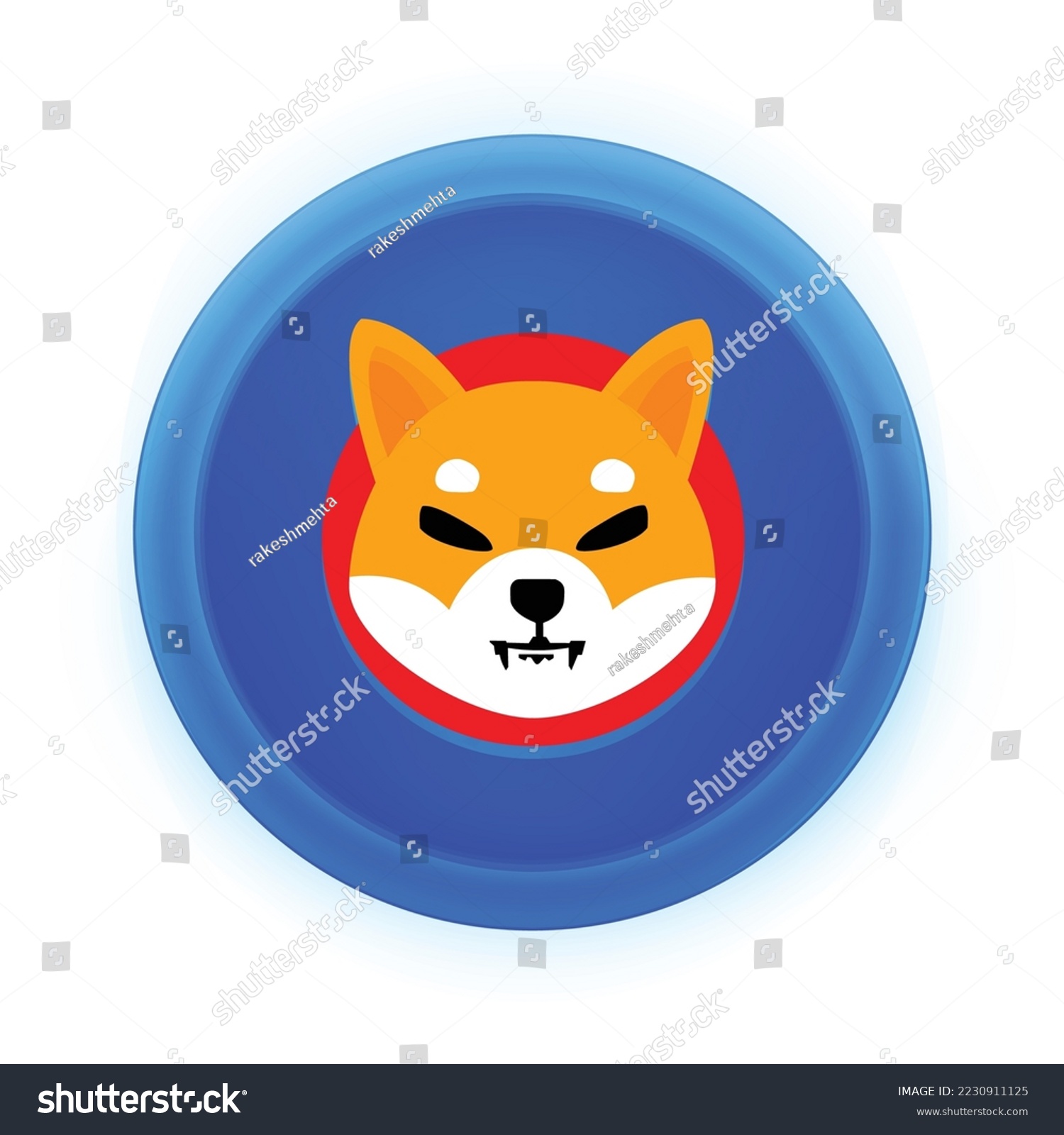 SVG of Shiba Inu (SHIB) crypto logo isolated on white background. SHIB Cryptocurrency coin token vector svg