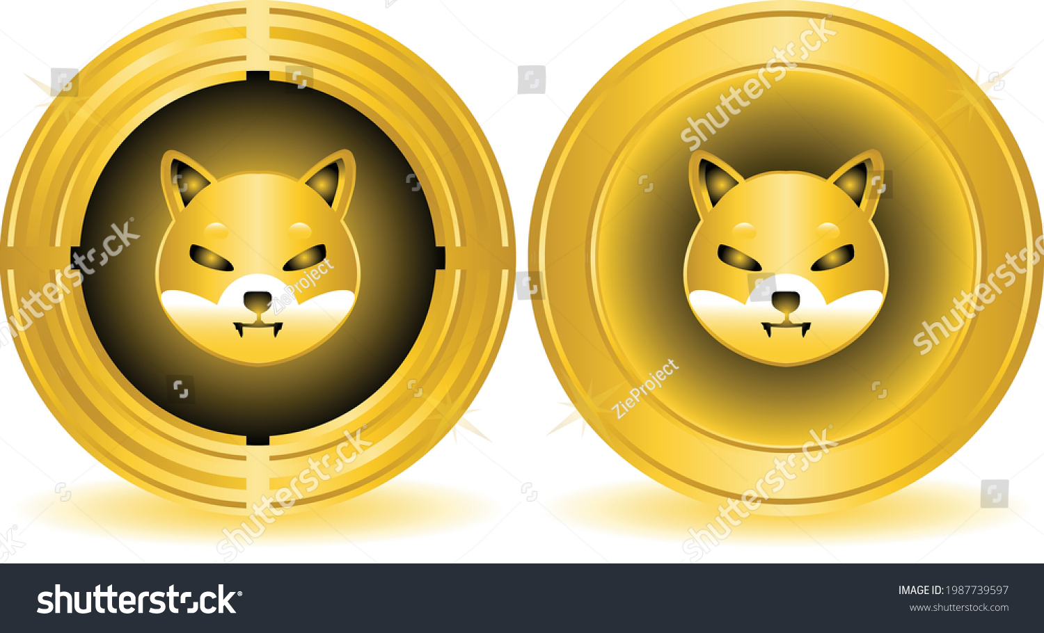 Shiba Inu Shib Cryptocurrency Token Symbol Stock Vector (Royalty Free ...