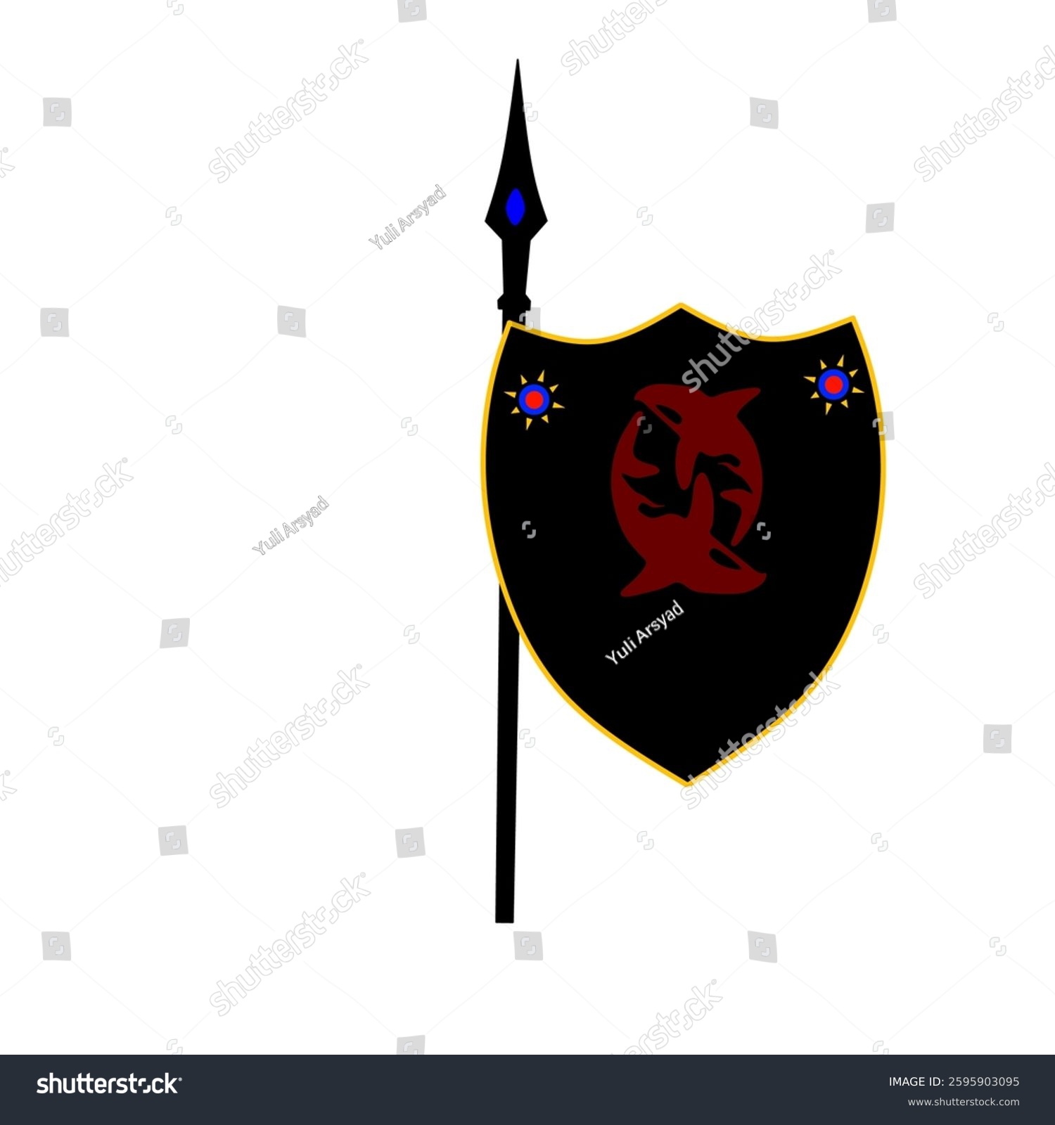 recommend clip art: shield and spears vector. shield and spears ancient rome sign. contour symbol  illustration
