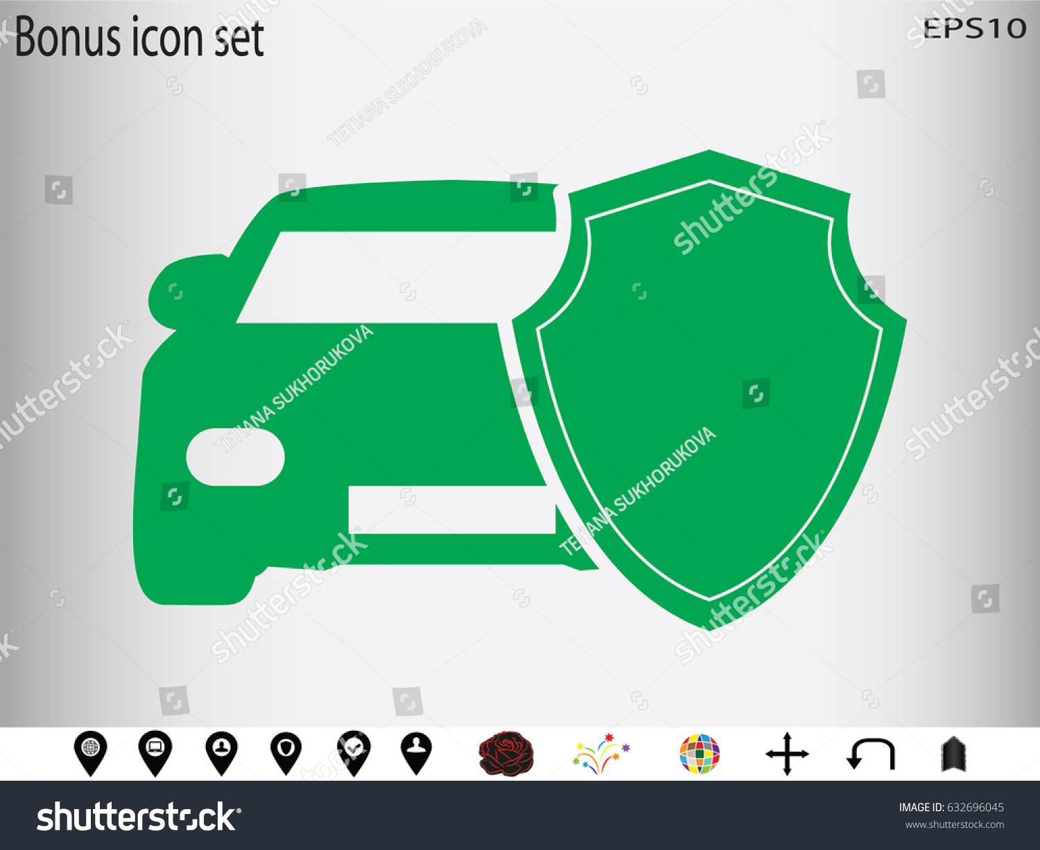 Shield Car Insurance Icon Vector Illustration | Royalty-Free Stock ...