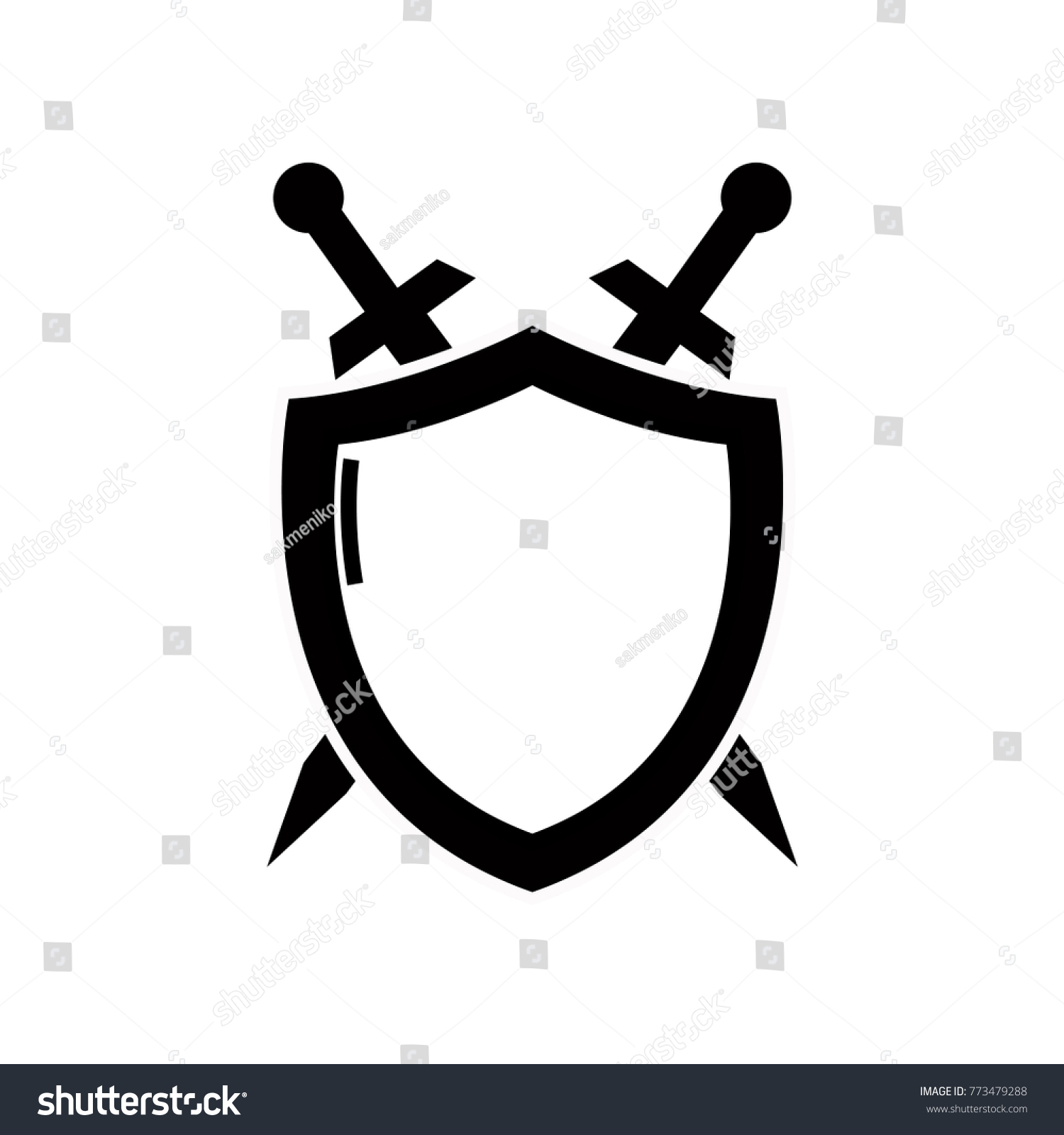 Shield Icon Black White Stock Vector (Royalty Free) 773479288 ...