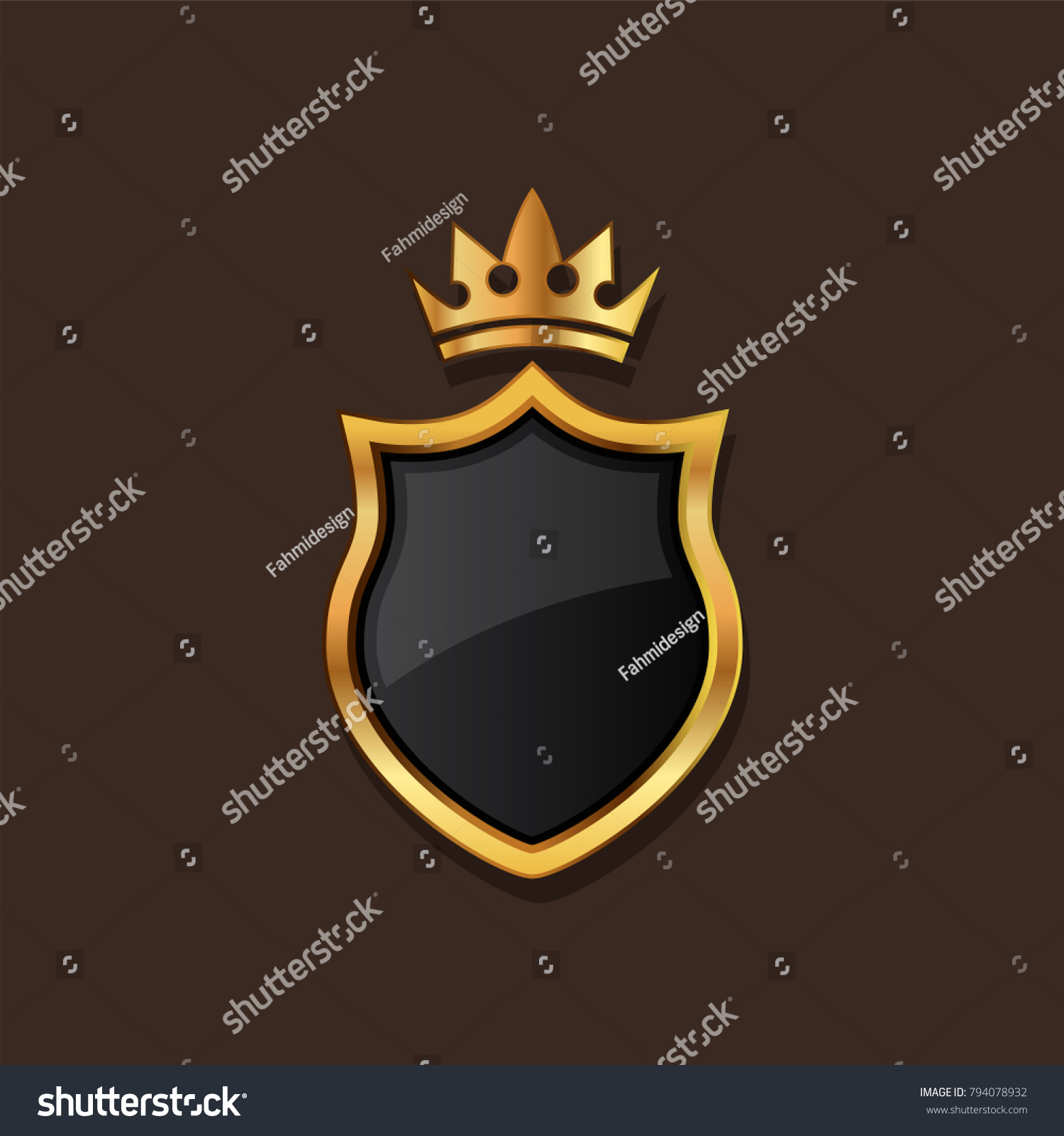 Shield Modern Heraldic Shapes Logo Crown Stock Vector (Royalty Free ...