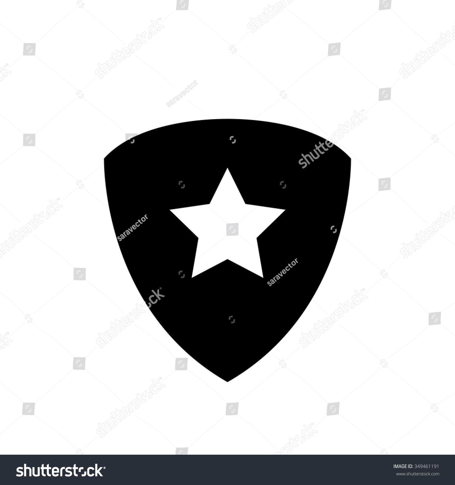 Shield Star Icon Stock Vector (Royalty Free) 349461191