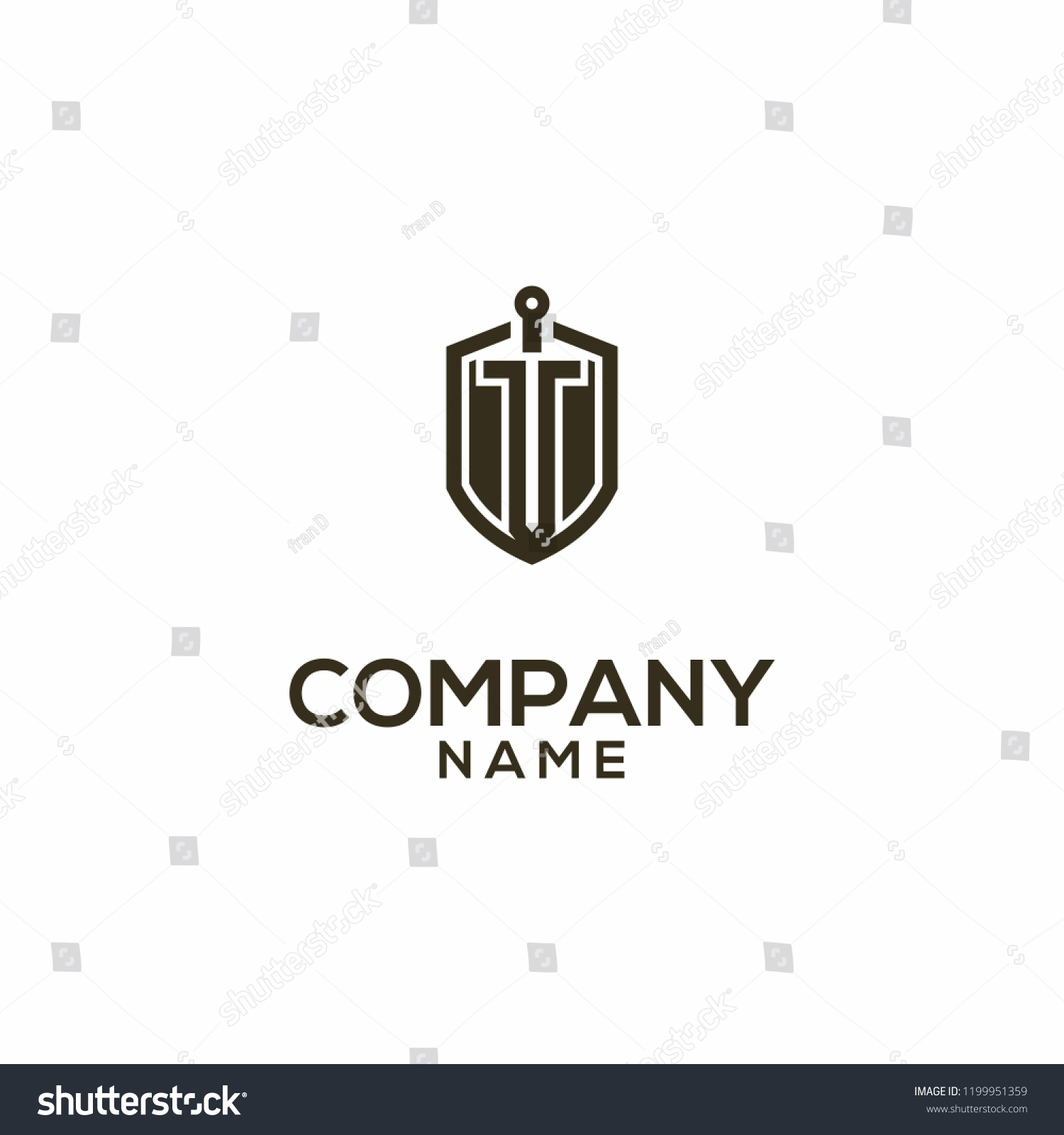 Shield Sword War Logo Design 8 Stock Vector Royalty Free 1199951359