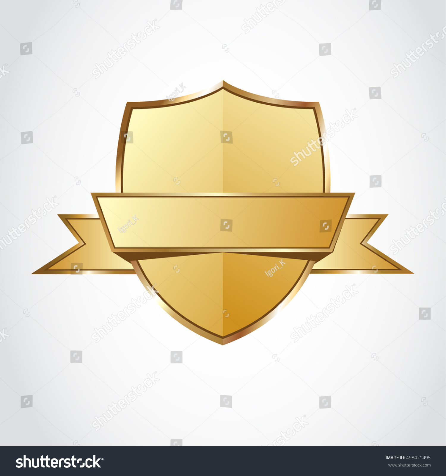 Shield Ribbon Gold Color Stock Vector 498421495 - Shutterstock