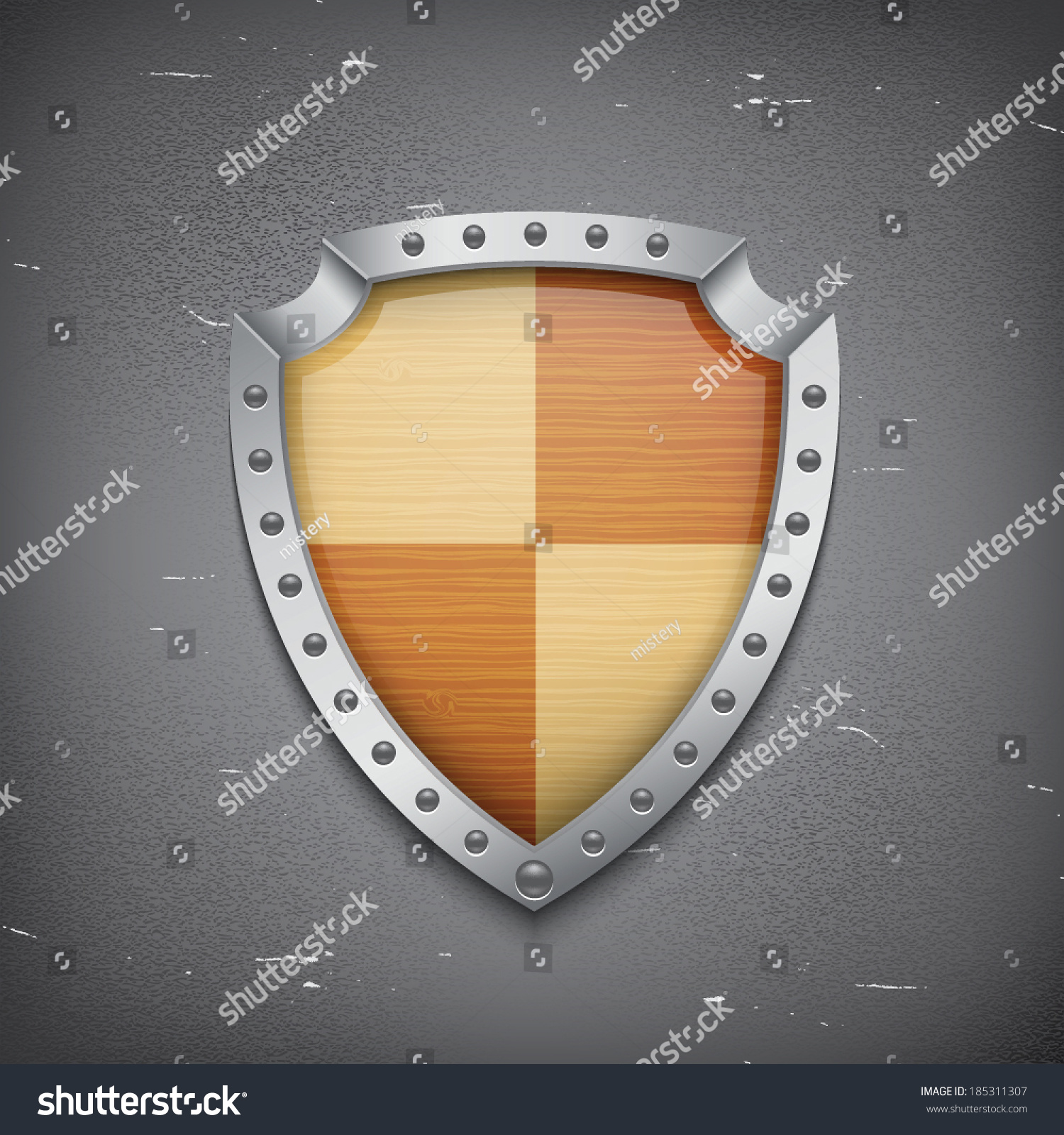 Shield With Wood Texture. Eps10 Vector - 185311307 : Shutterstock