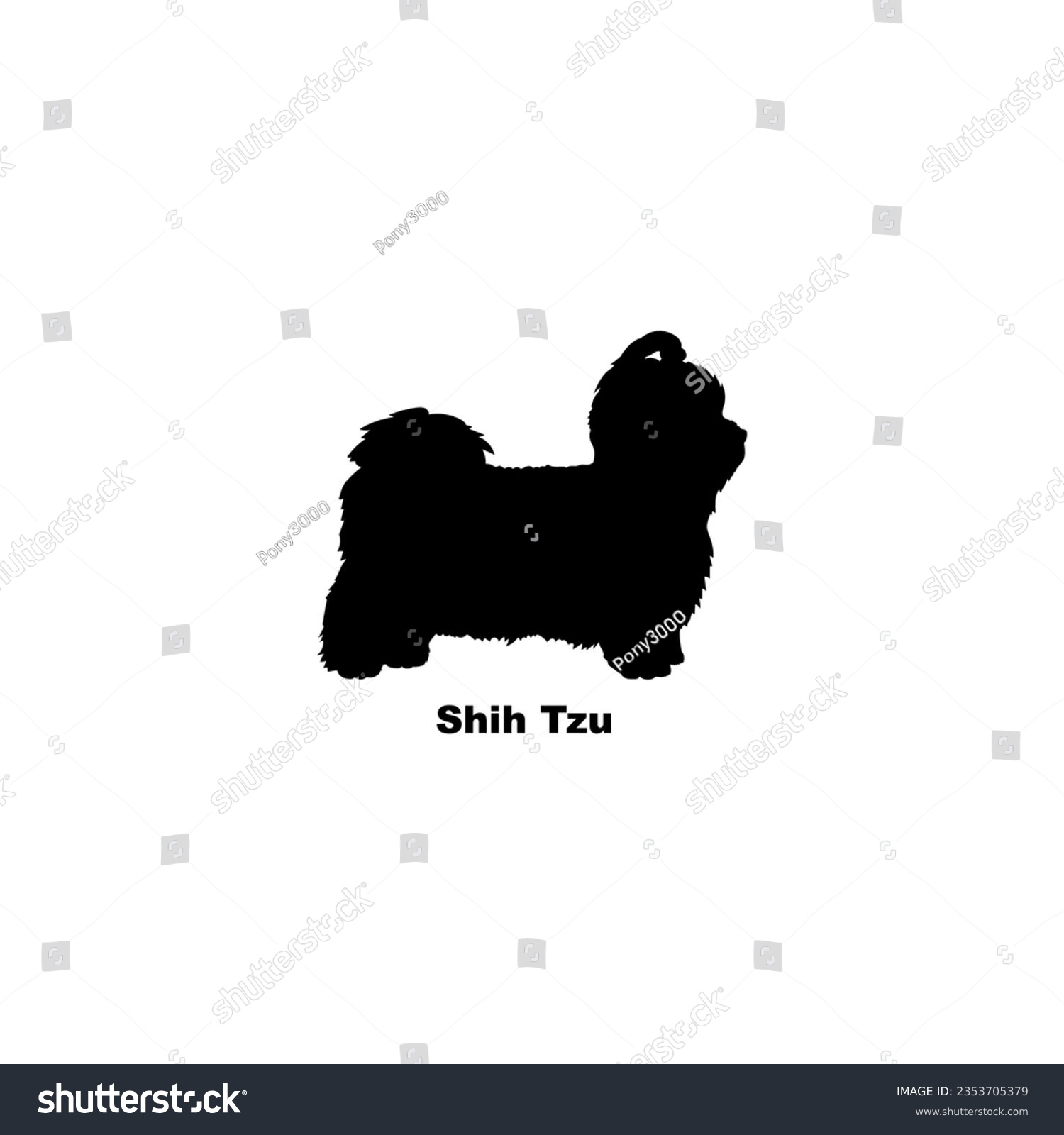 SVG of Shih Tzu dog silhouette dog breeds pet animals svg