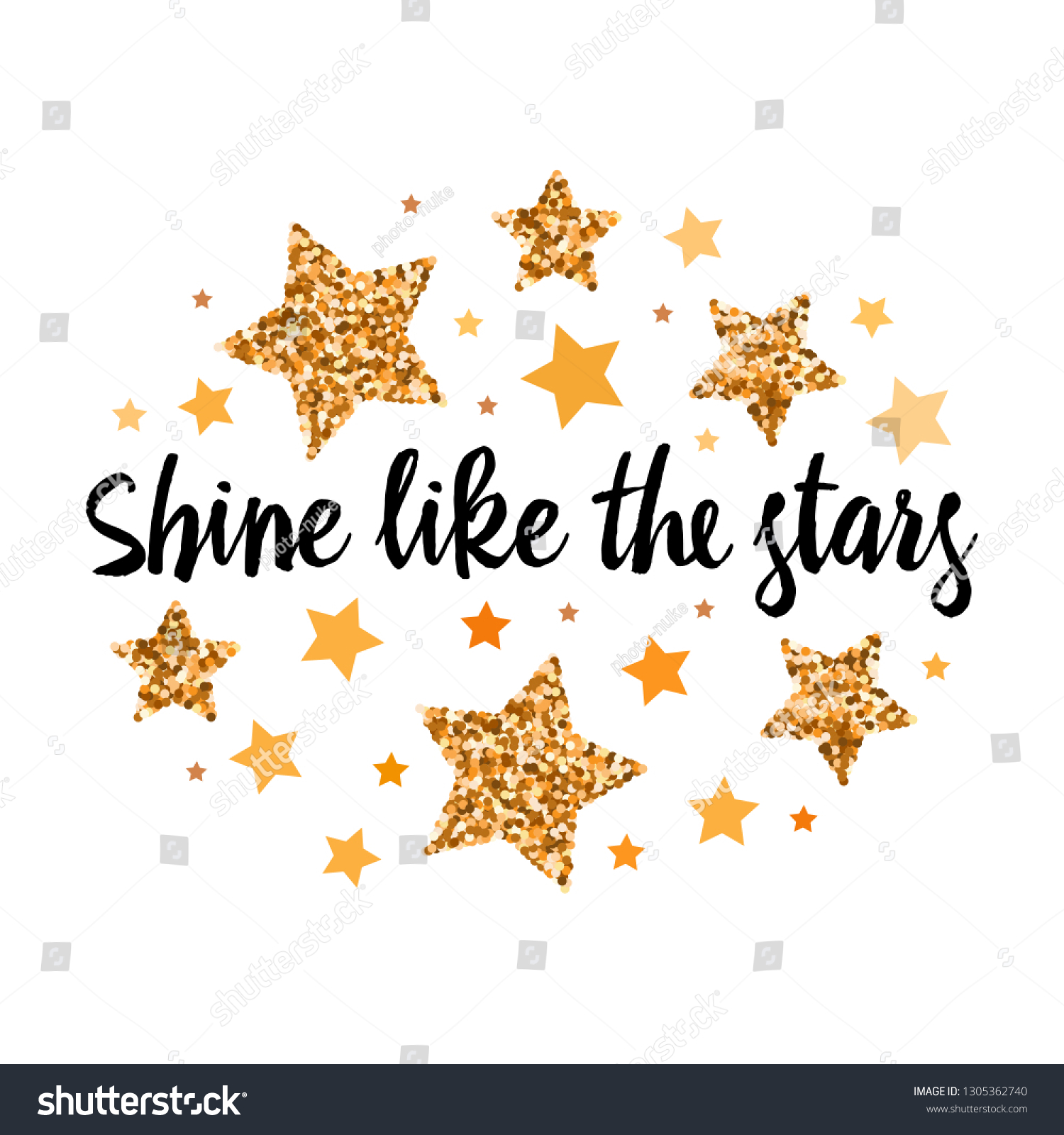 Shine Like Stars Hand Drawn Motivation Stock Vector (Royalty Free ...