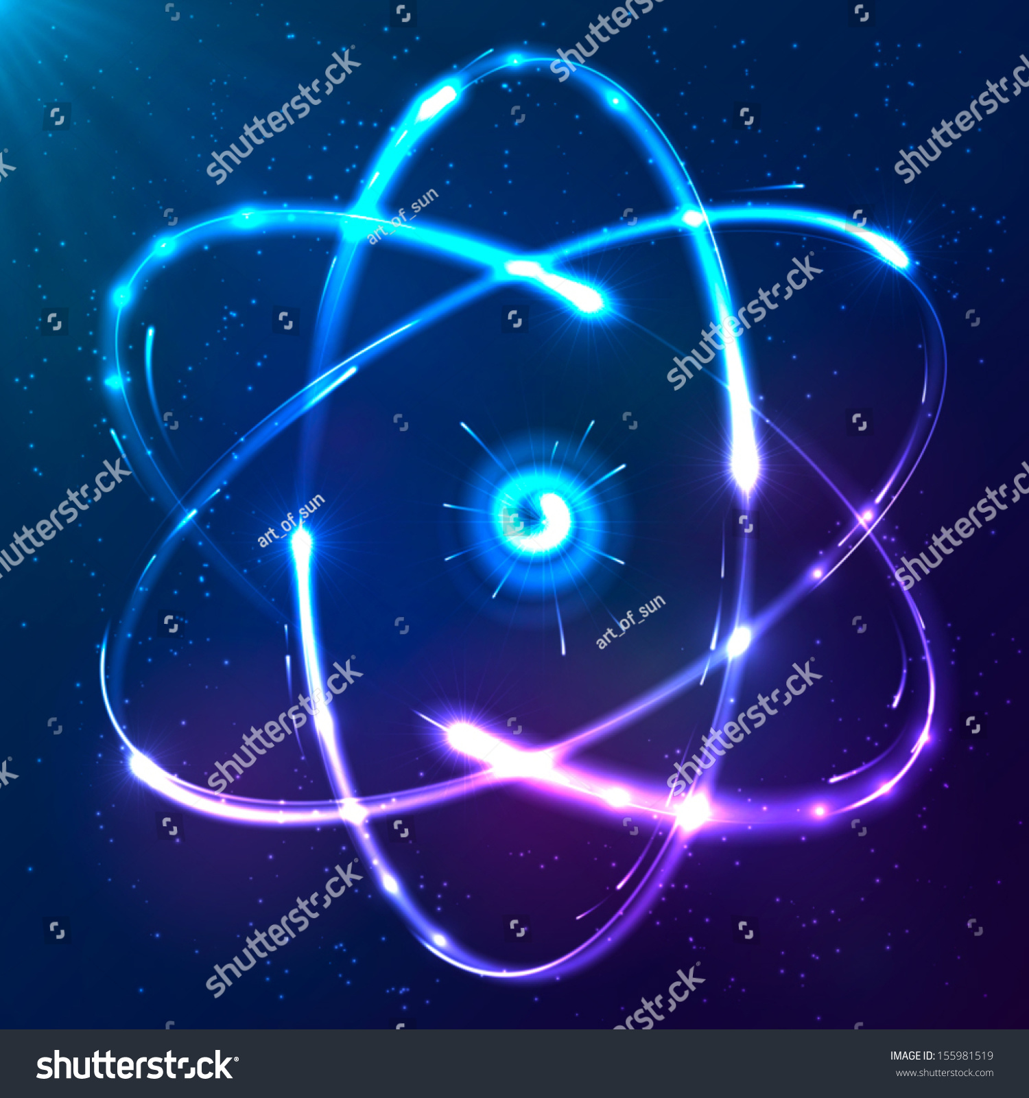 Shining Atom Vector Scheme Stock Vector (Royalty Free) 155981519