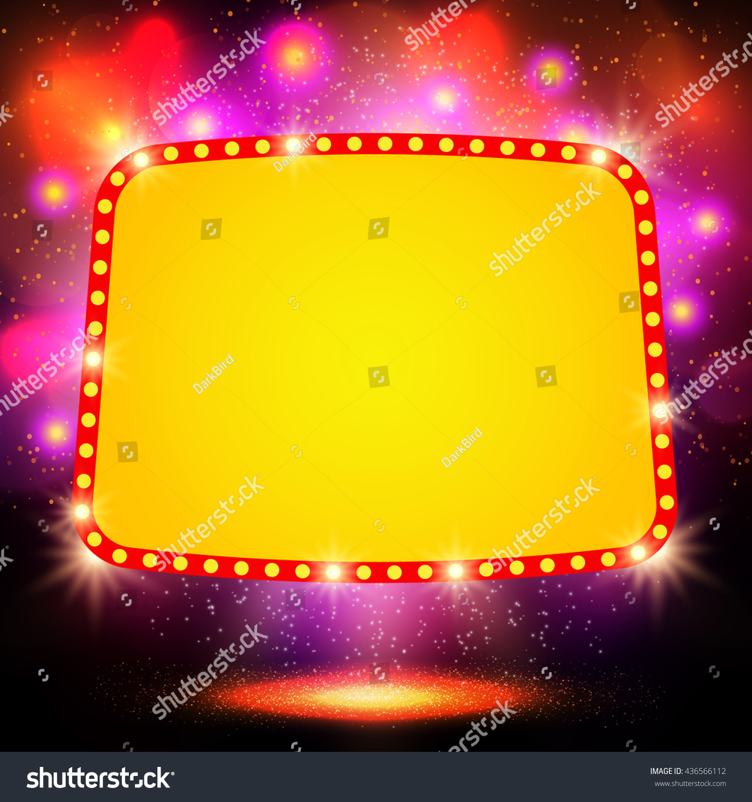 Shining Background Retro Casino Light Banner Stock Vector (Royalty Free ...