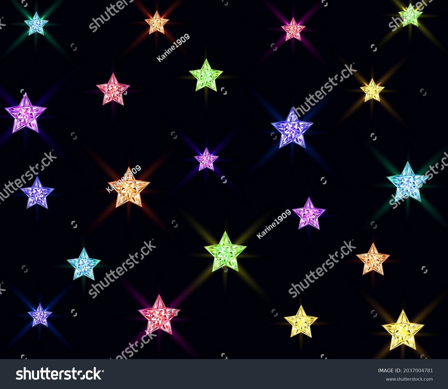 Shining Crystal Stars Background Vector Illustration Stock Vector ...