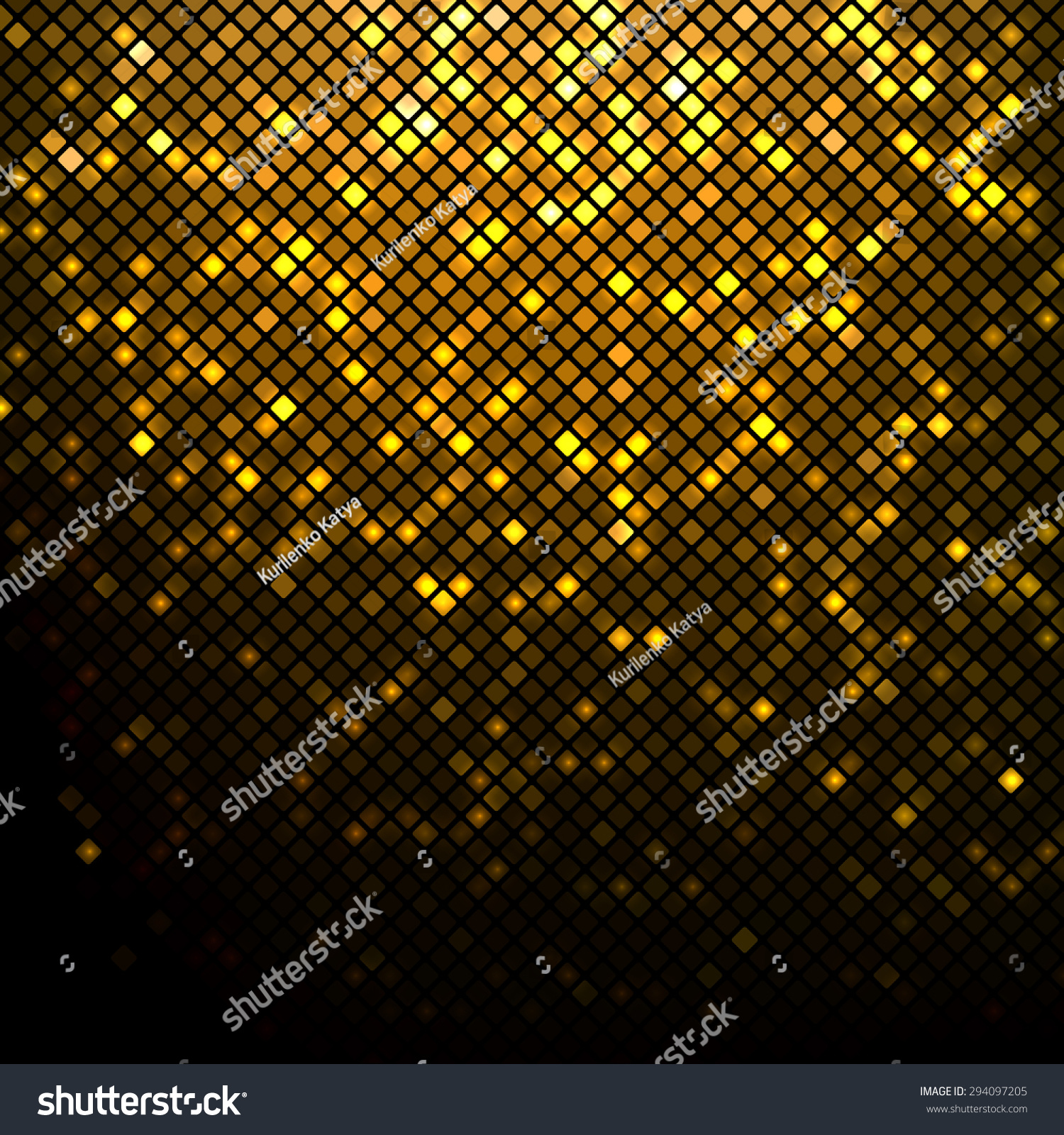 Shining Golden Disco Mosaic Background Stock Vector (Royalty Free ...