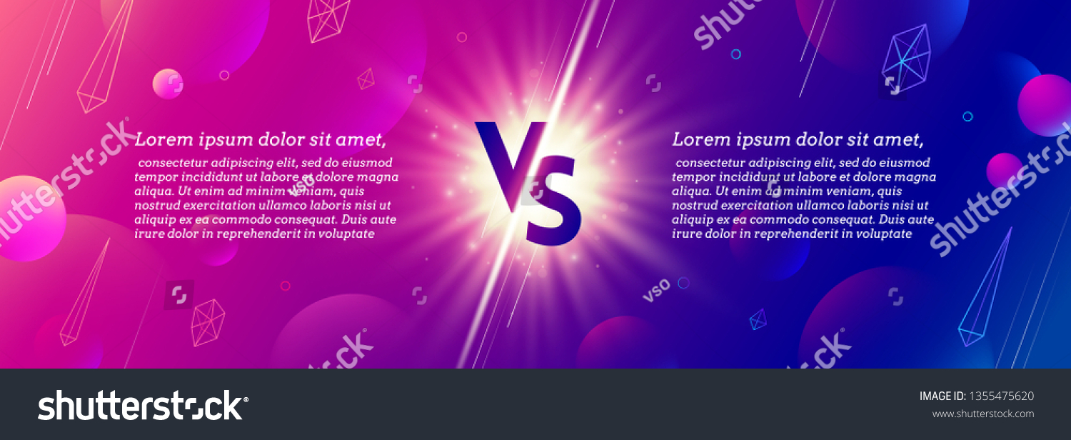 SVG of Shining versus logo on abstract background. VS template design for games, battle, match, sports or fight competition, Game concept of rivalry. VS. Vector illustration. svg