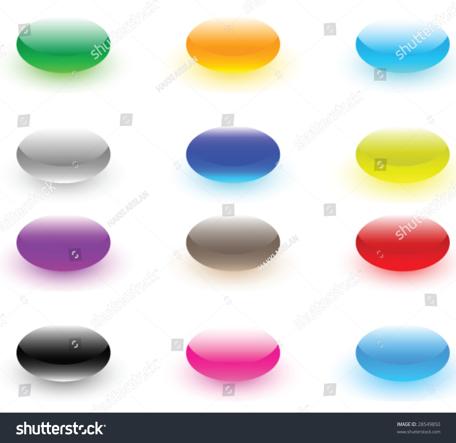 Shiny Button Set No Lens Transparent Stock Vector Royalty Free