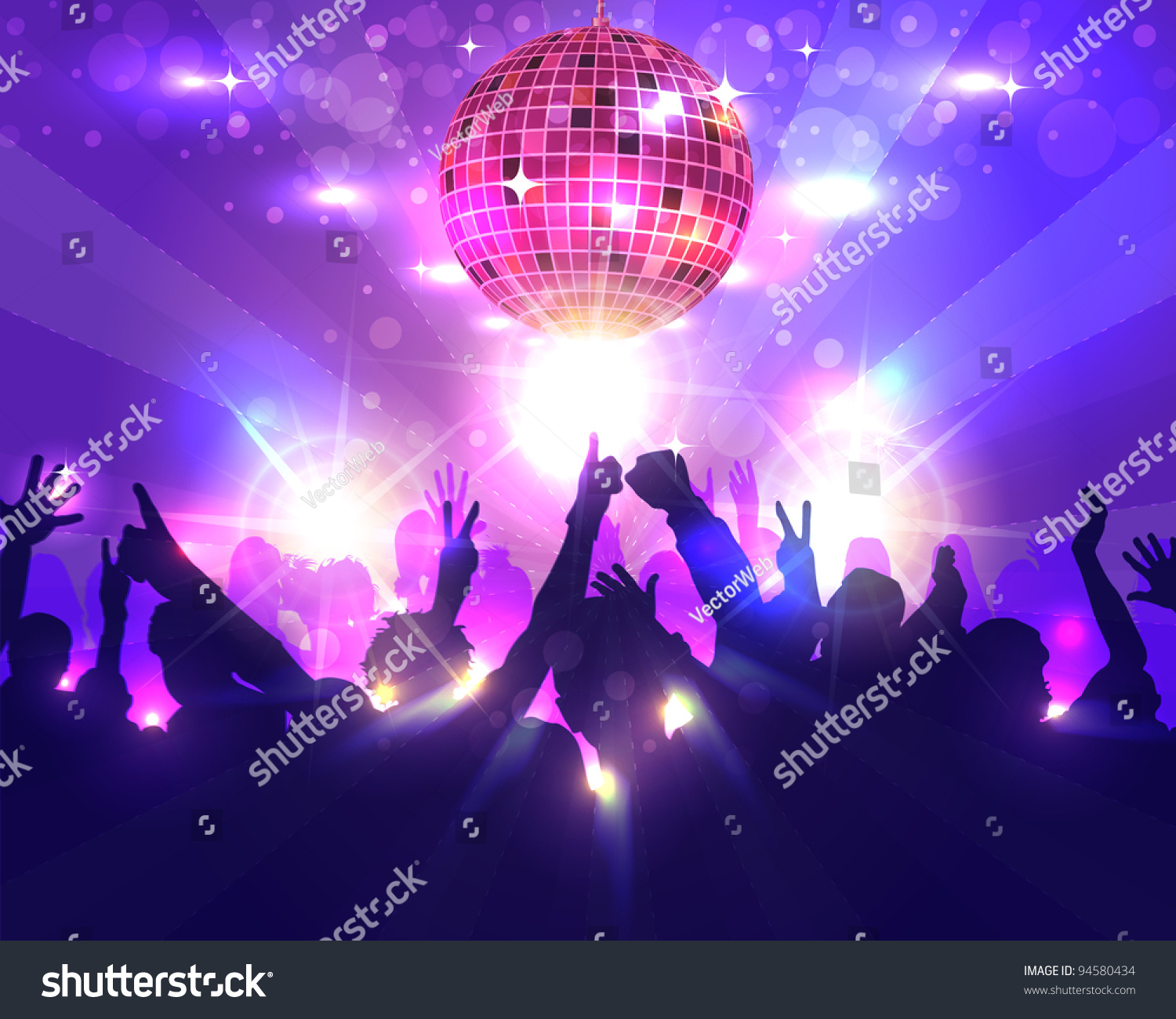 Shiny Disco Ball Party Background Vector Stock Vector (Royalty Free ...