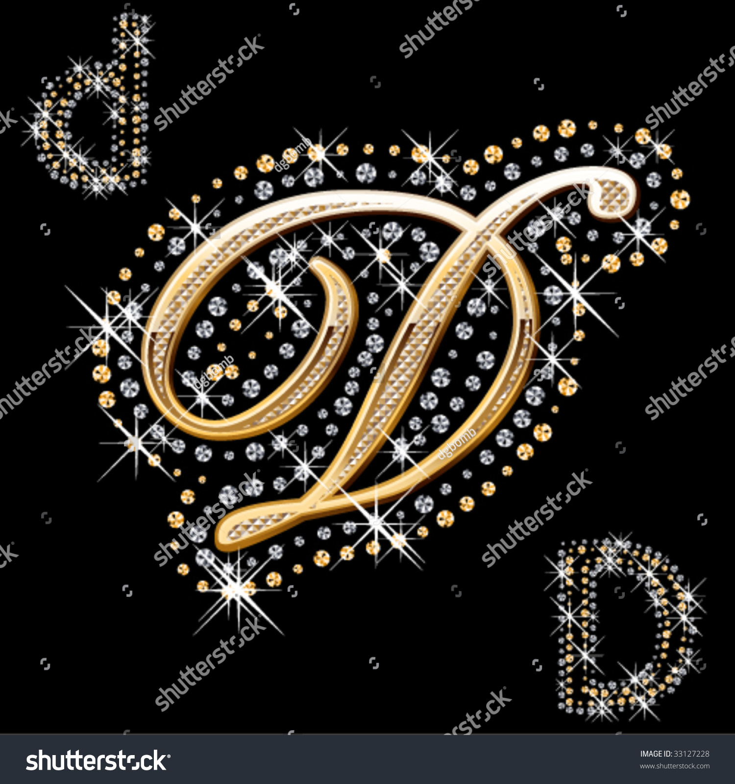 Shiny Gold Diamond Letter Stock Vector Royalty Free 33127228