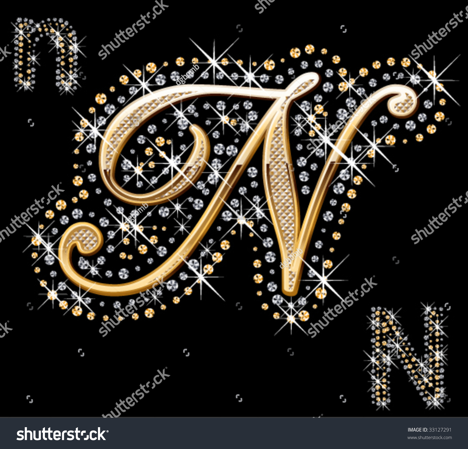 Shiny Gold Diamond Letter Stock Vector Royalty Free 33127291