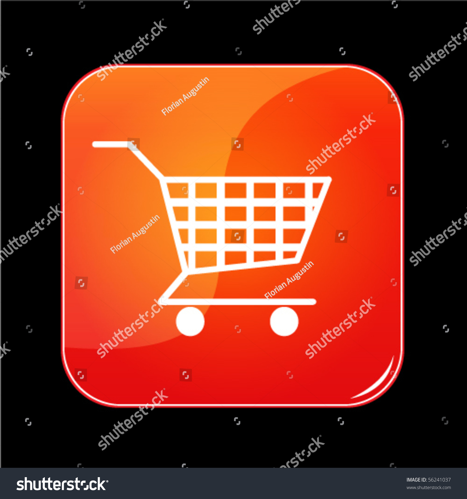 Shiny Orange Shopping Cart Button Stock Vector Illustration 56241037 ...