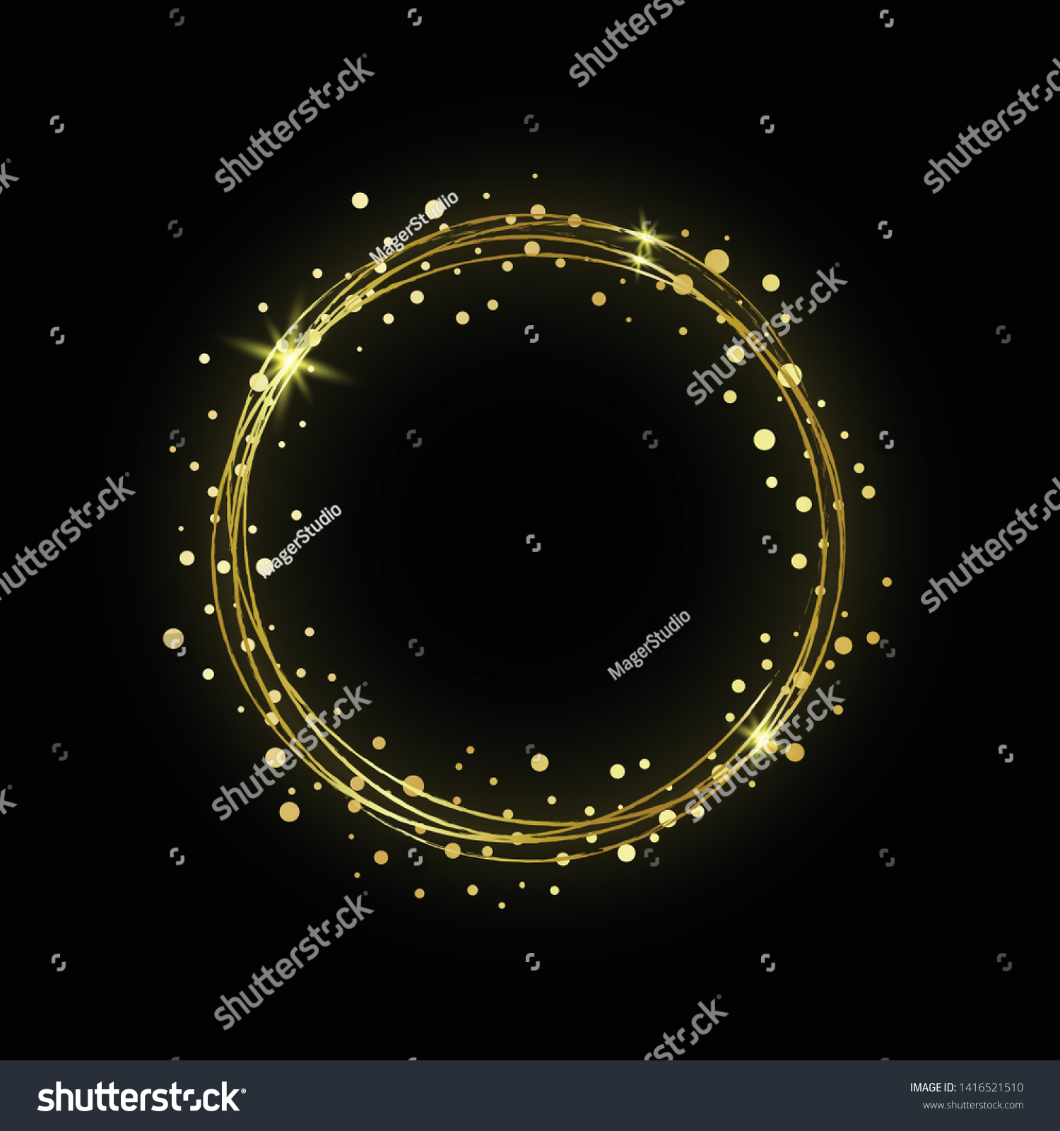 Shiny Rounded Gold Background Vector Stock Vector (Royalty Free ...