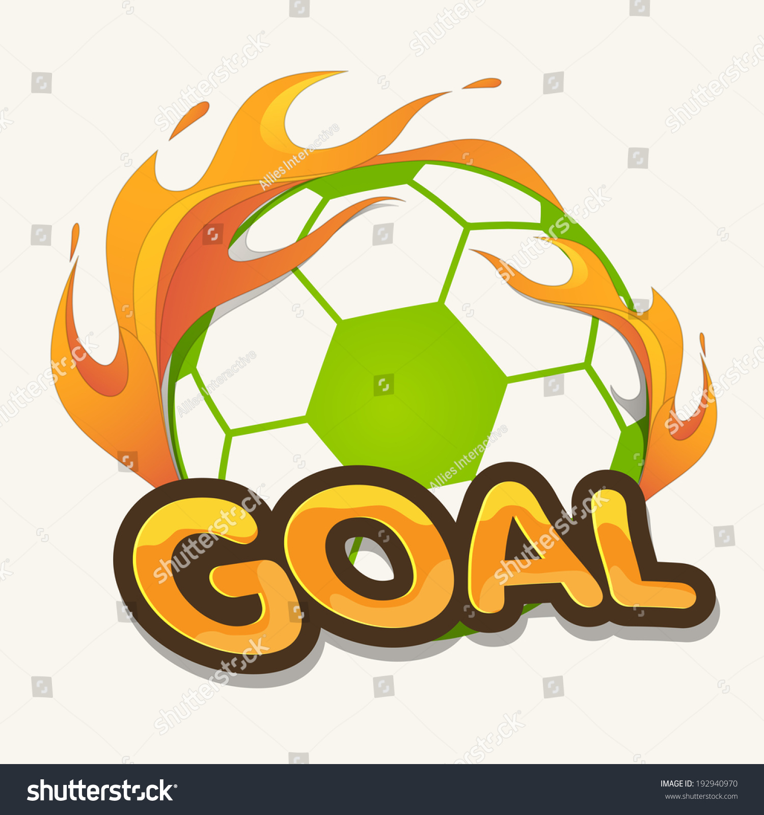 Shiny Soccer Ball In Fire With Stylish Text Goal On Abstract Background ...