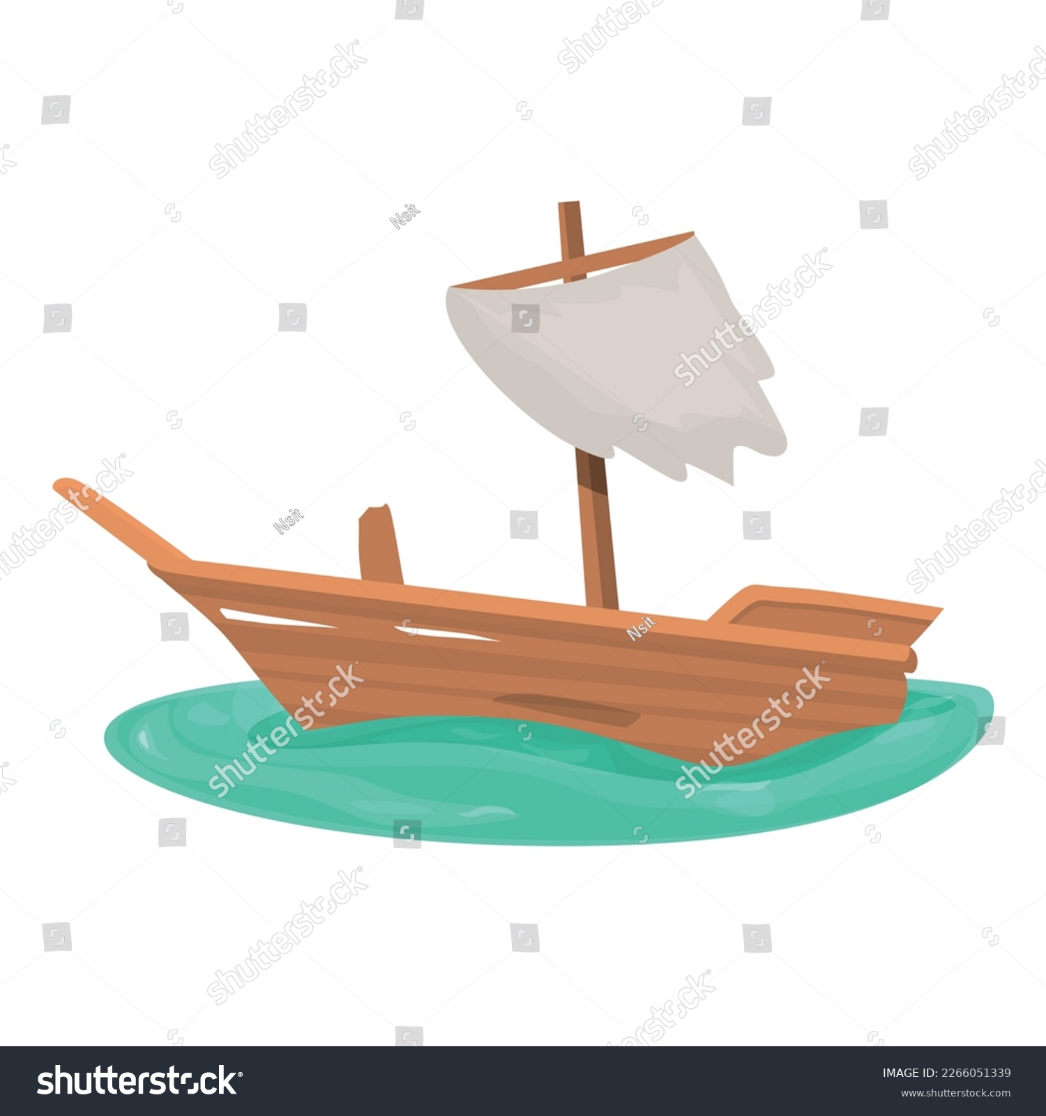 SVG of Ship accident icon cartoon vector. Old boat. Ocean sailing svg