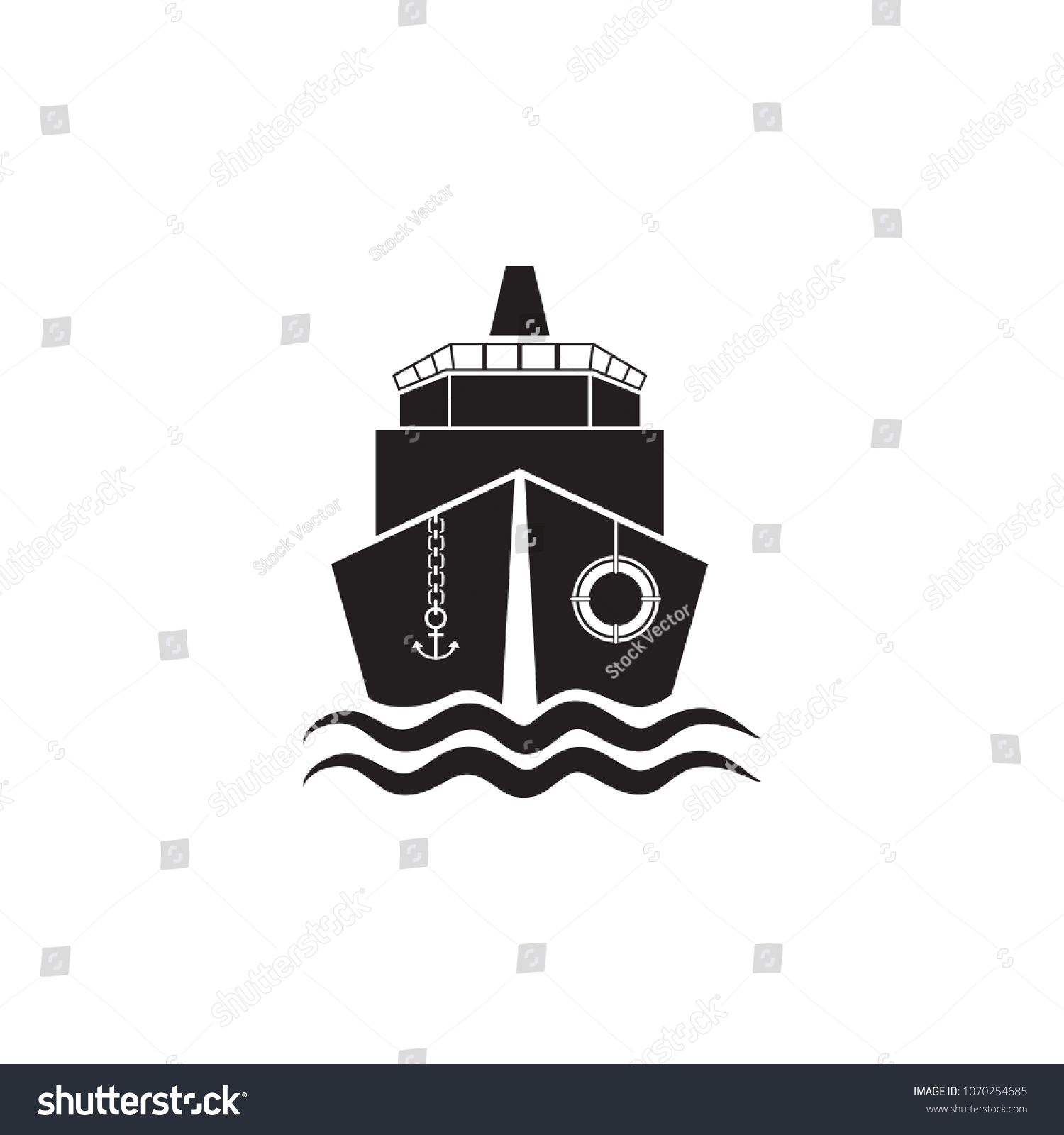 SVG of ship front view icon. Element of ship illustration. Premium quality graphic design icon. Signs and symbols collection icon for websites, web design, mobile app on white background svg