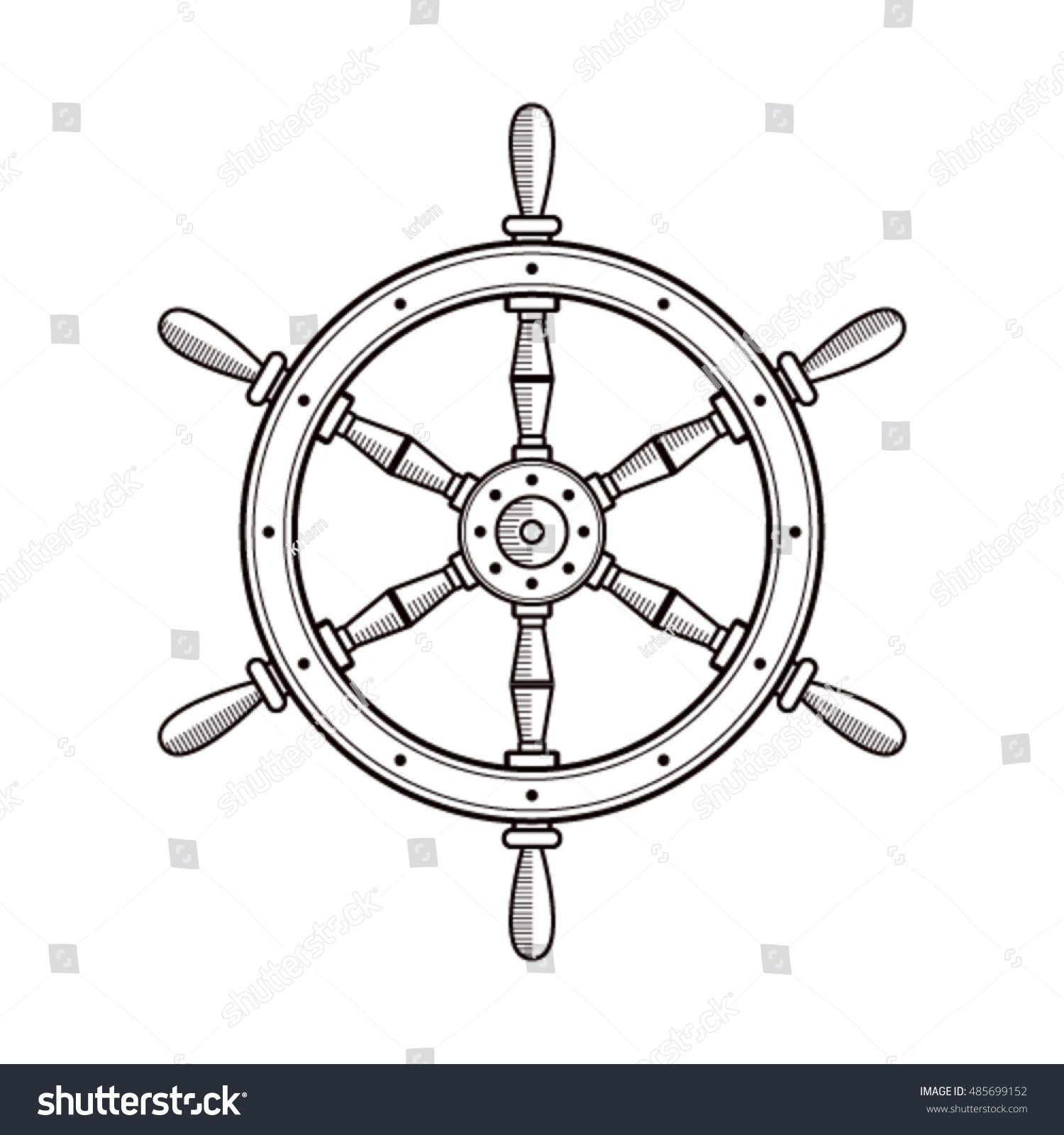 Ship Wheel Stock Vector 485699152 - Shutterstock