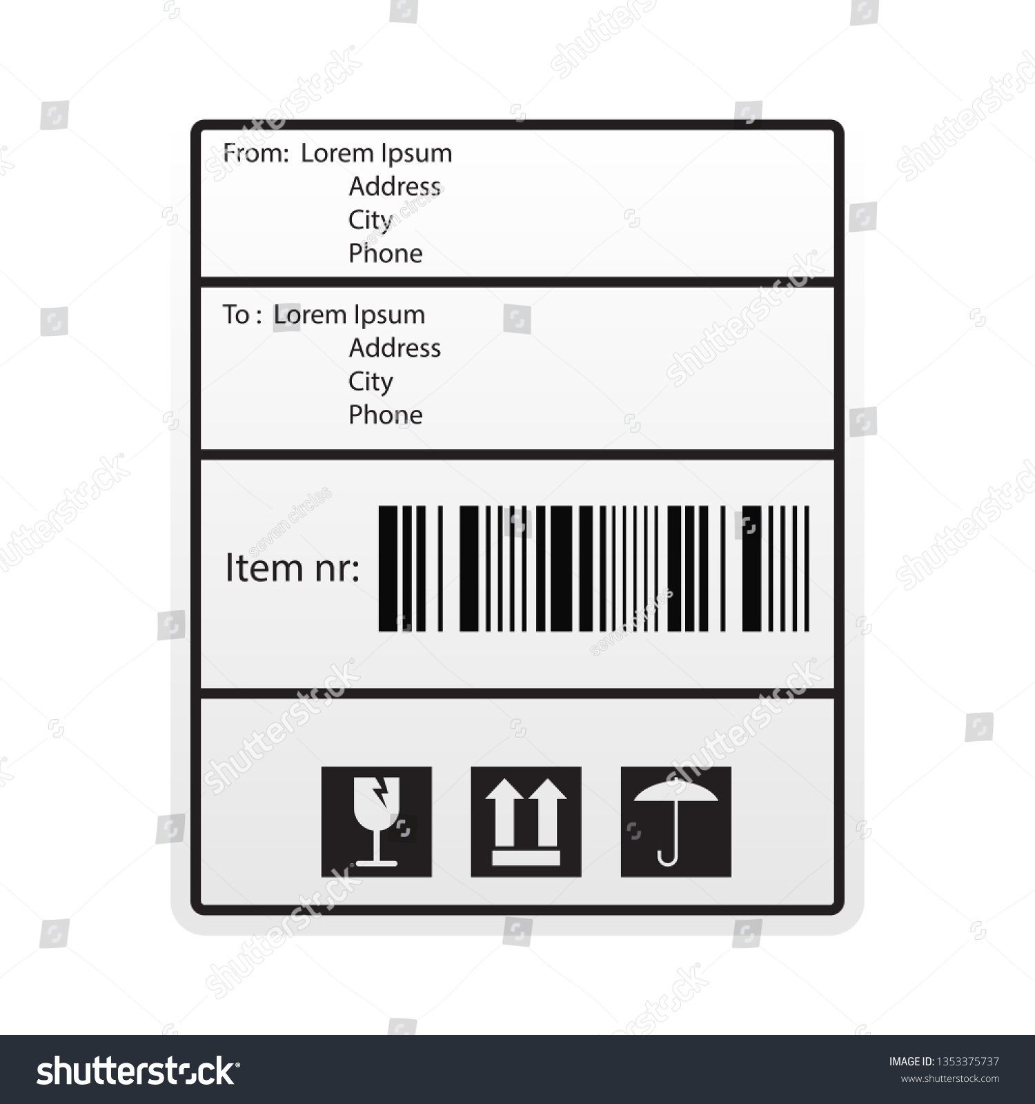 Shipping Bar Code Label Sticker Shipping Stock Vector (Royalty Free ...